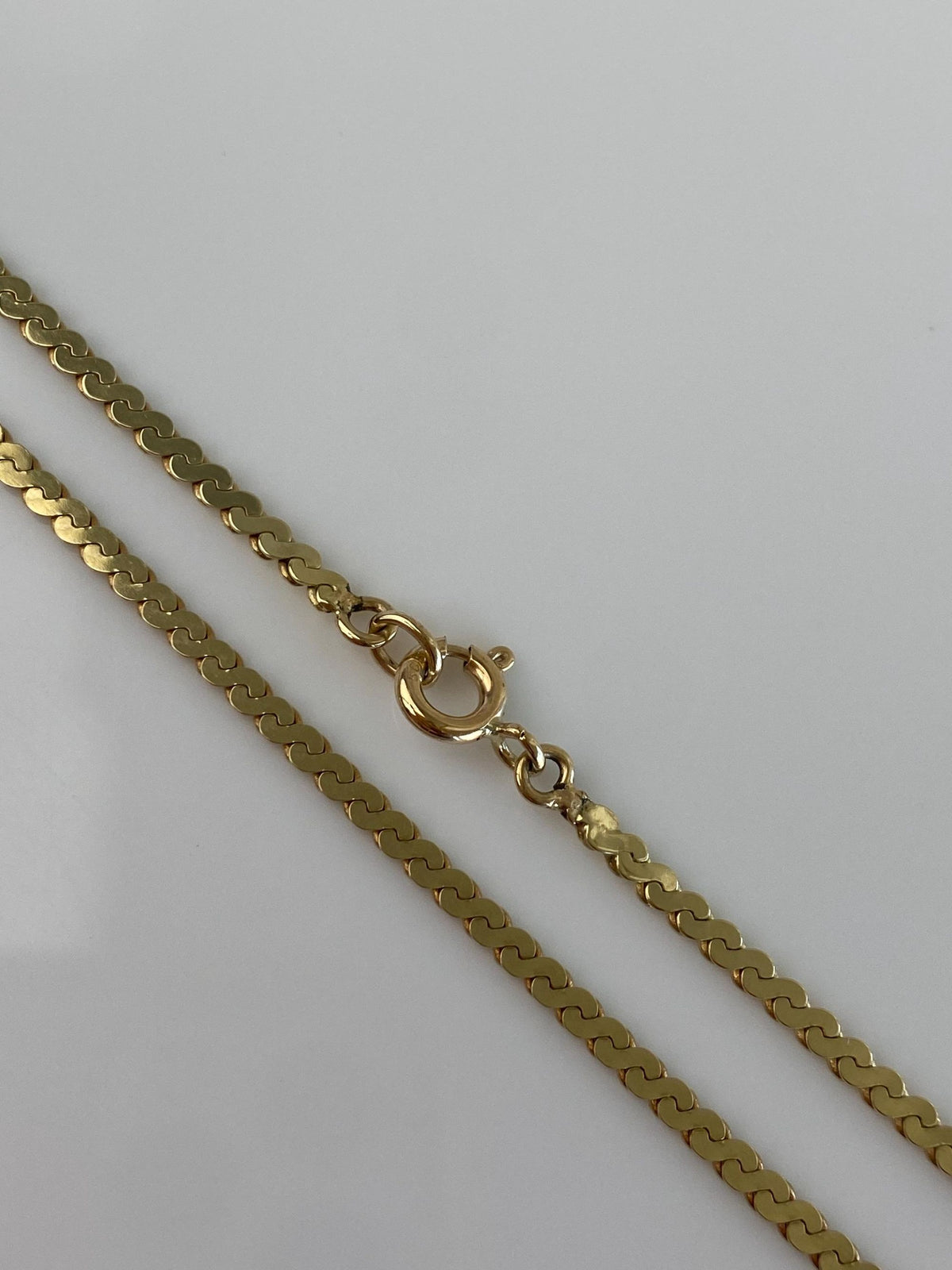 Vintage Solid 14k Yellow Gold Serpentine Chain Necklace - 20.25 inches