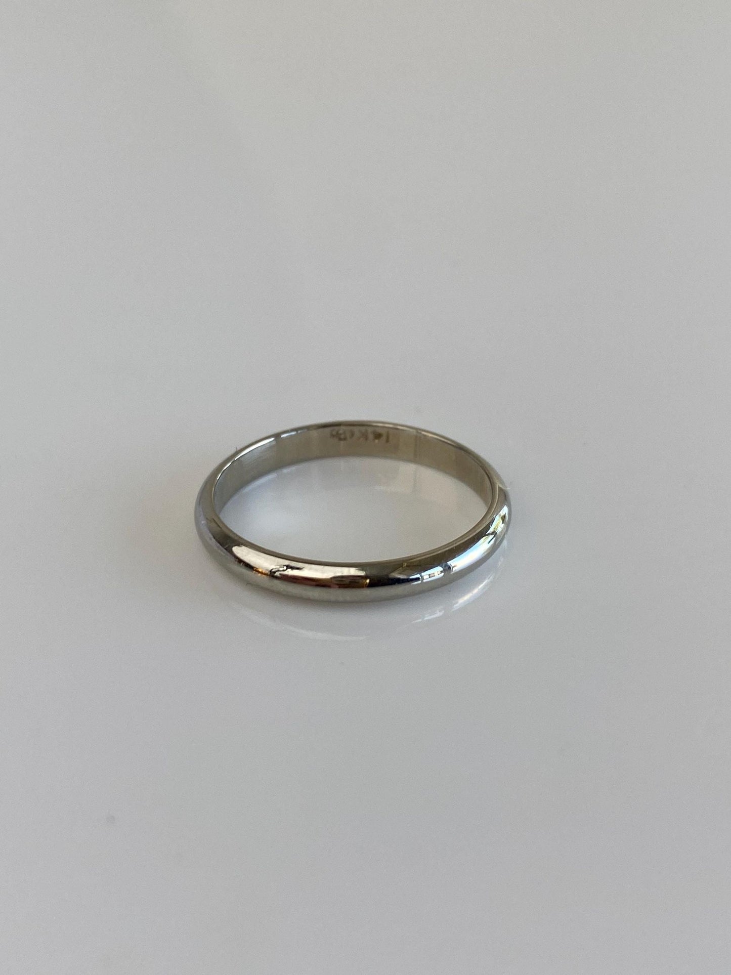 Vintage Solid 14k White Gold Ring Band - Size 5.75