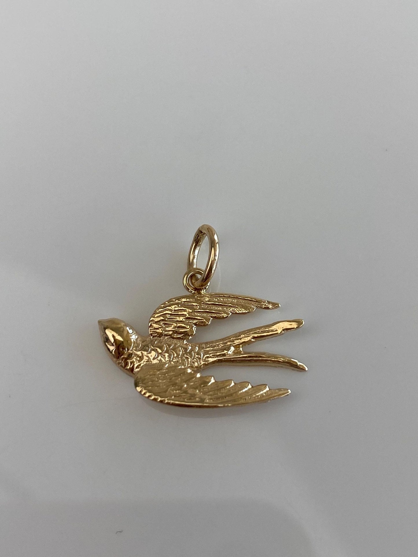 Vintage Solid 14k Yellow Gold Bird Charm