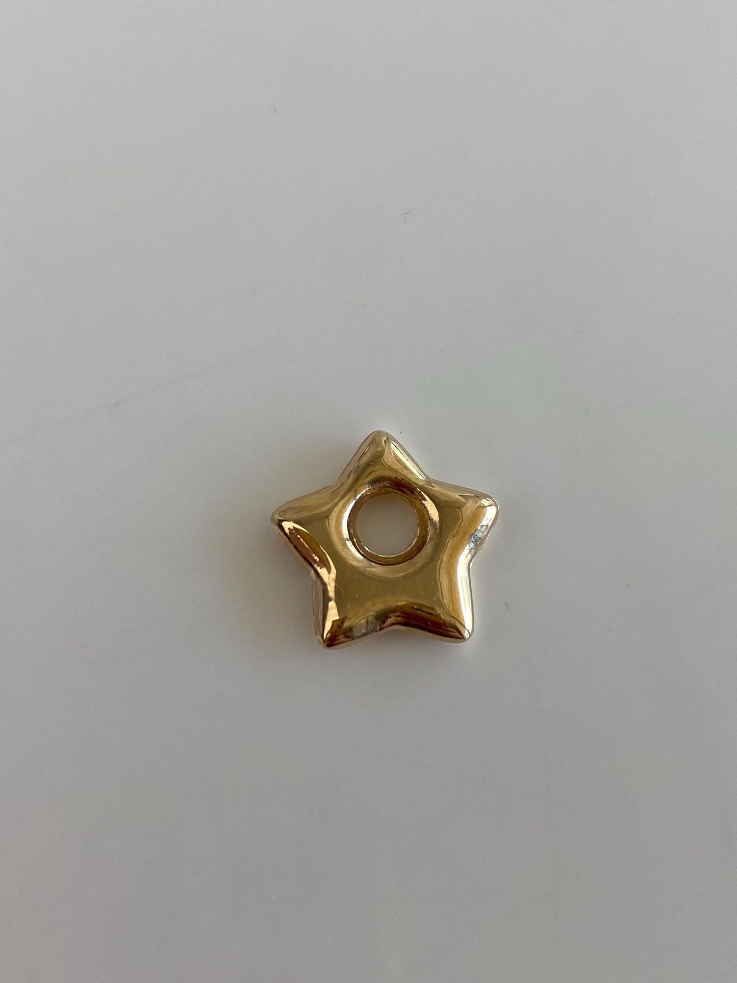 Vintage 14k Yellow Gold Textured Puffy Star Charm