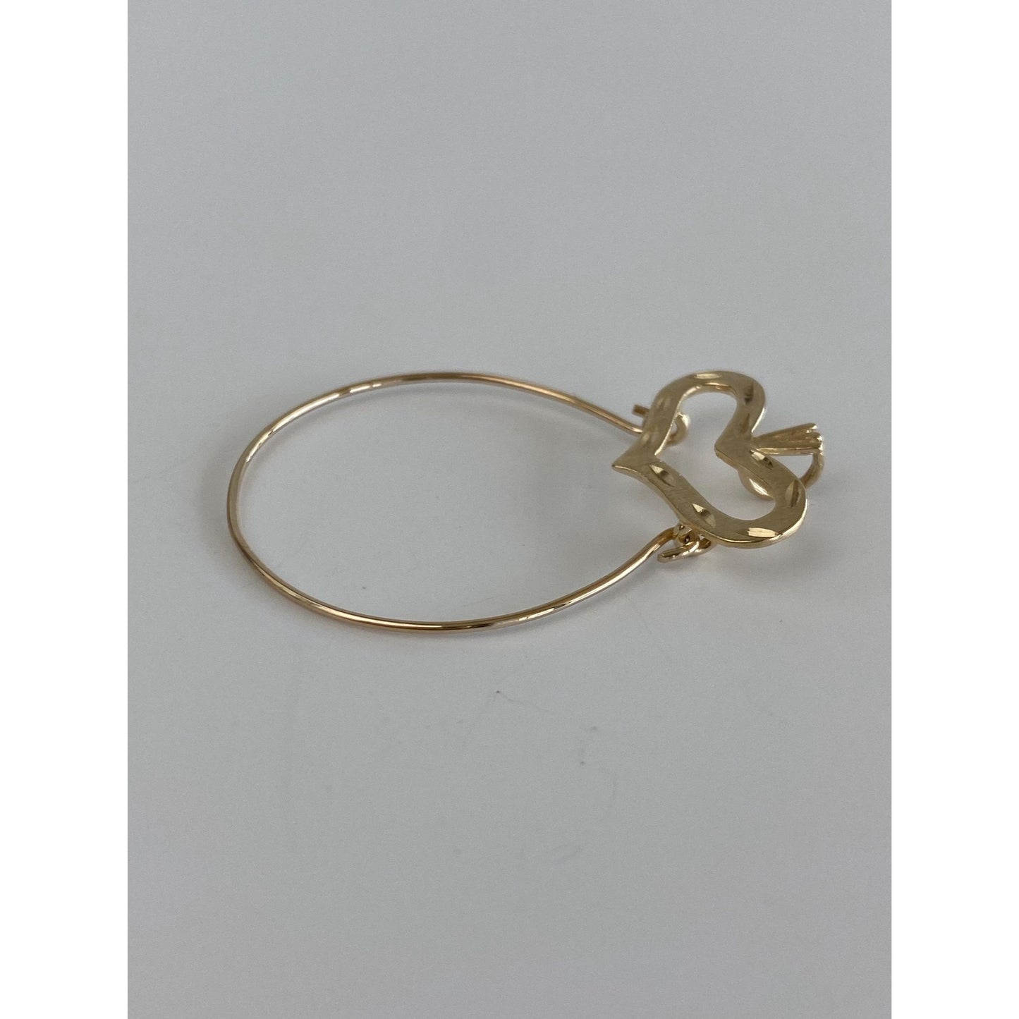 Vintage Solid 14k Yellow Gold Diamond Cut Charm Holder Charm