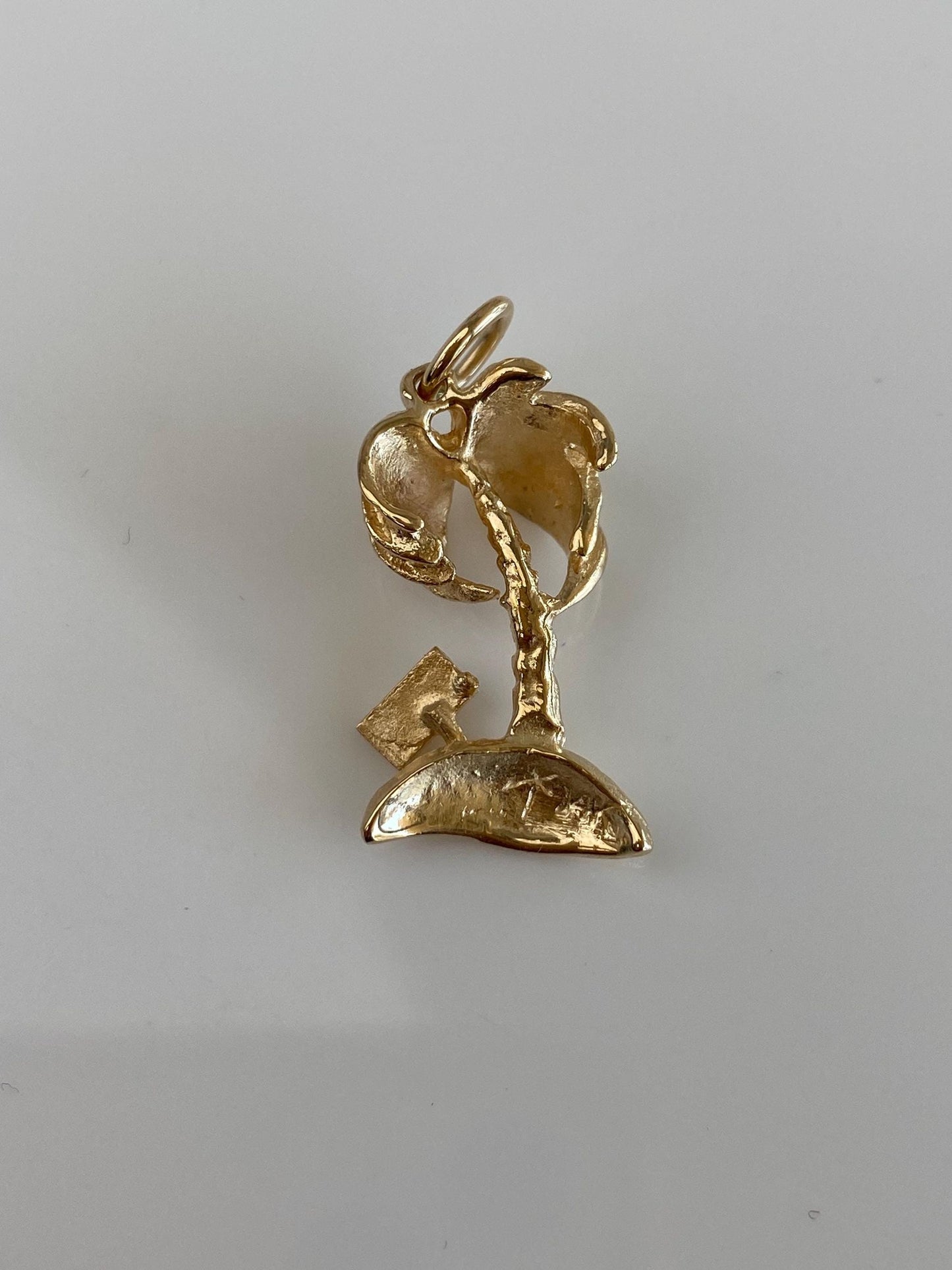 Vintage Solid 14k Yellow Gold Florida Palm Tree Charm