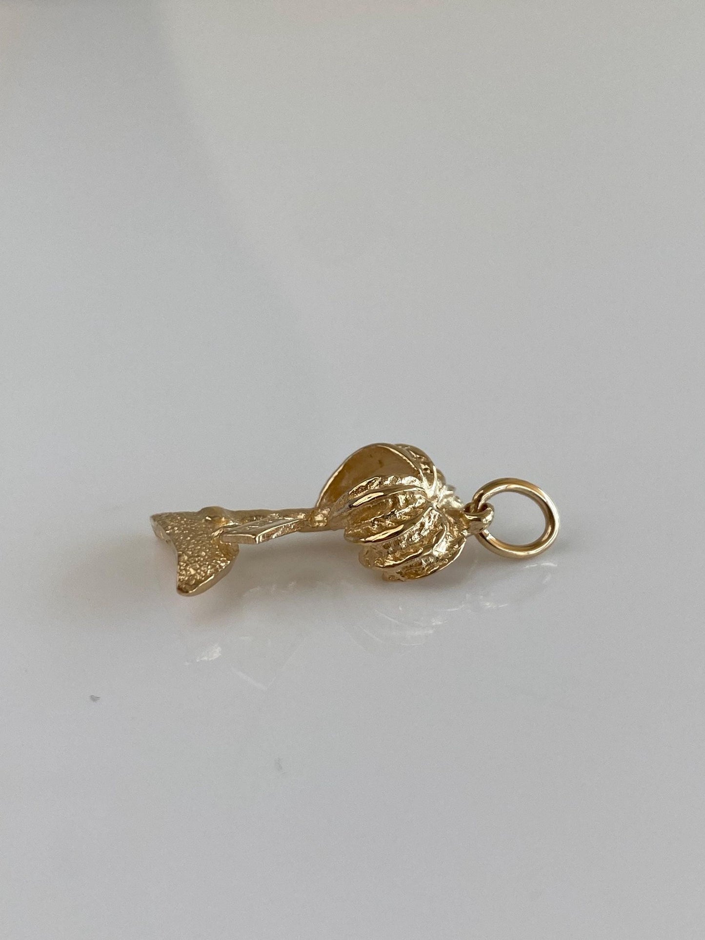 Vintage Solid 14k Yellow Gold Florida Palm Tree Charm