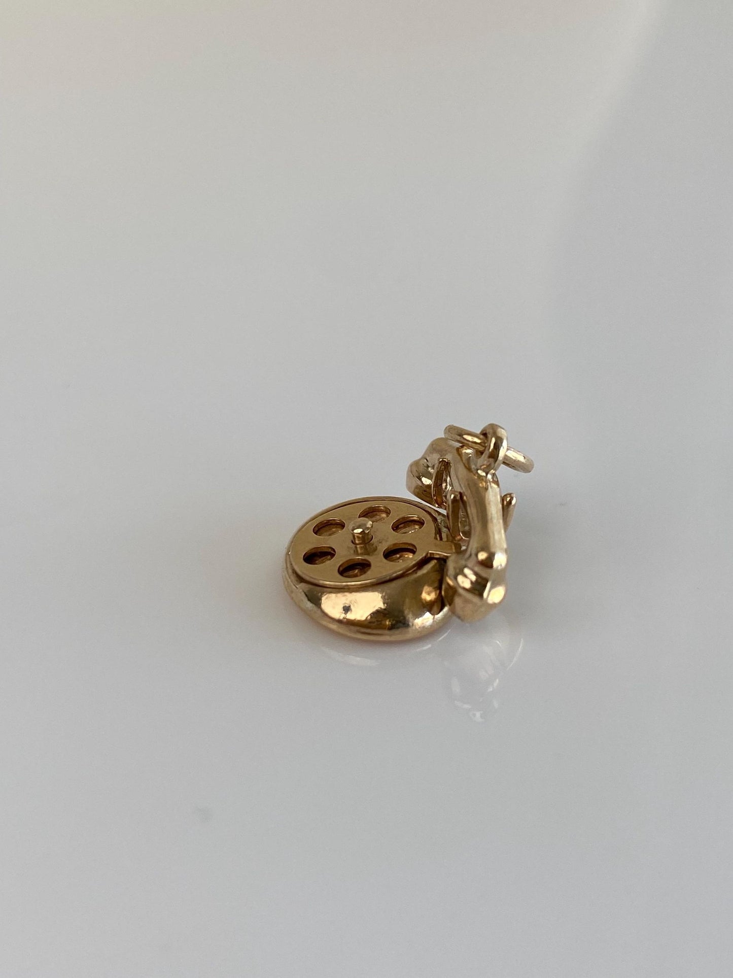 Vintage Solid 14k Yellow Gold Articulated 'I Love You' Telephone Charm