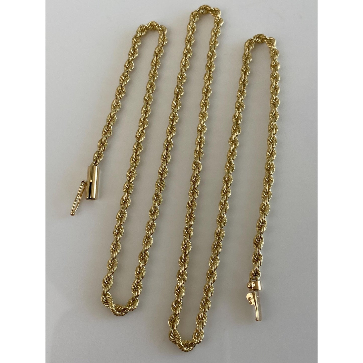 Vintage Solid 14k Yellow Gold Rope Chain Necklace - 18 inches