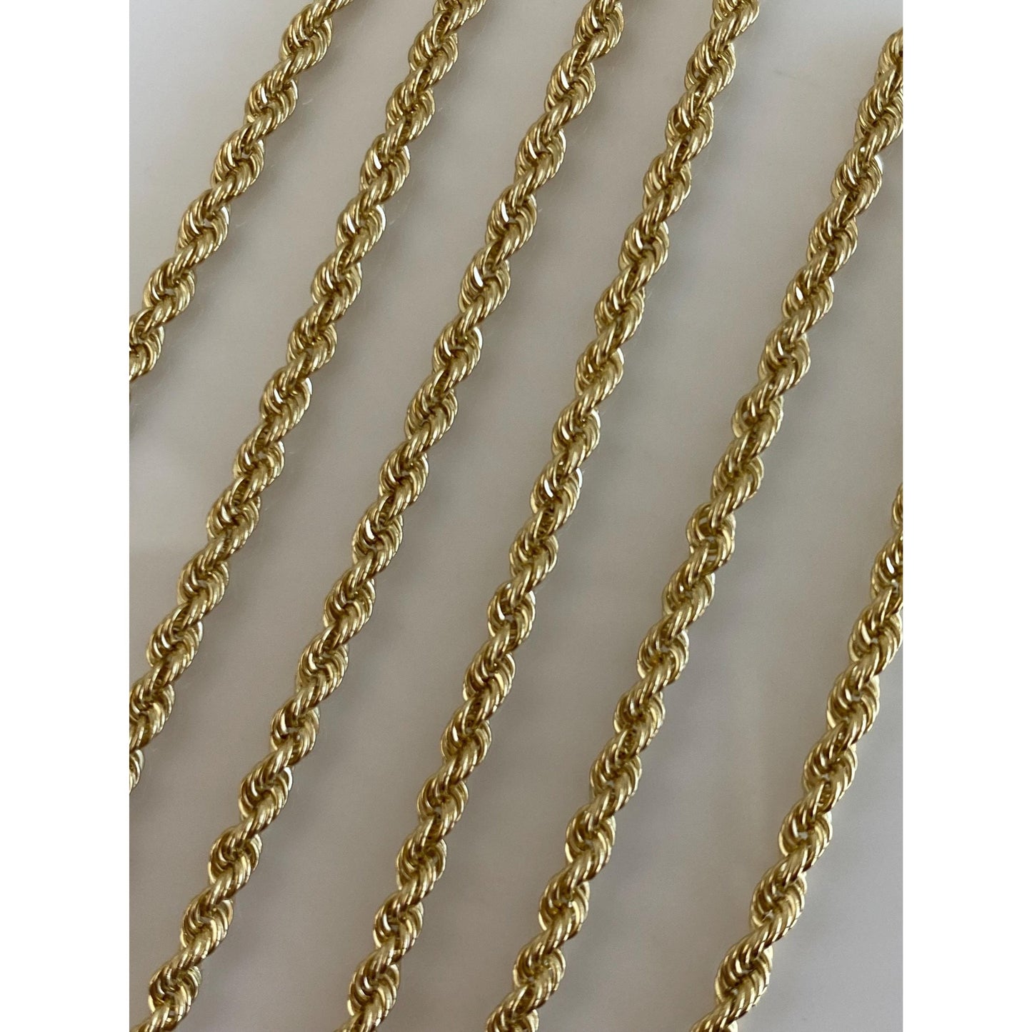 Vintage Solid 14k Yellow Gold Rope Chain Necklace - 18 inches