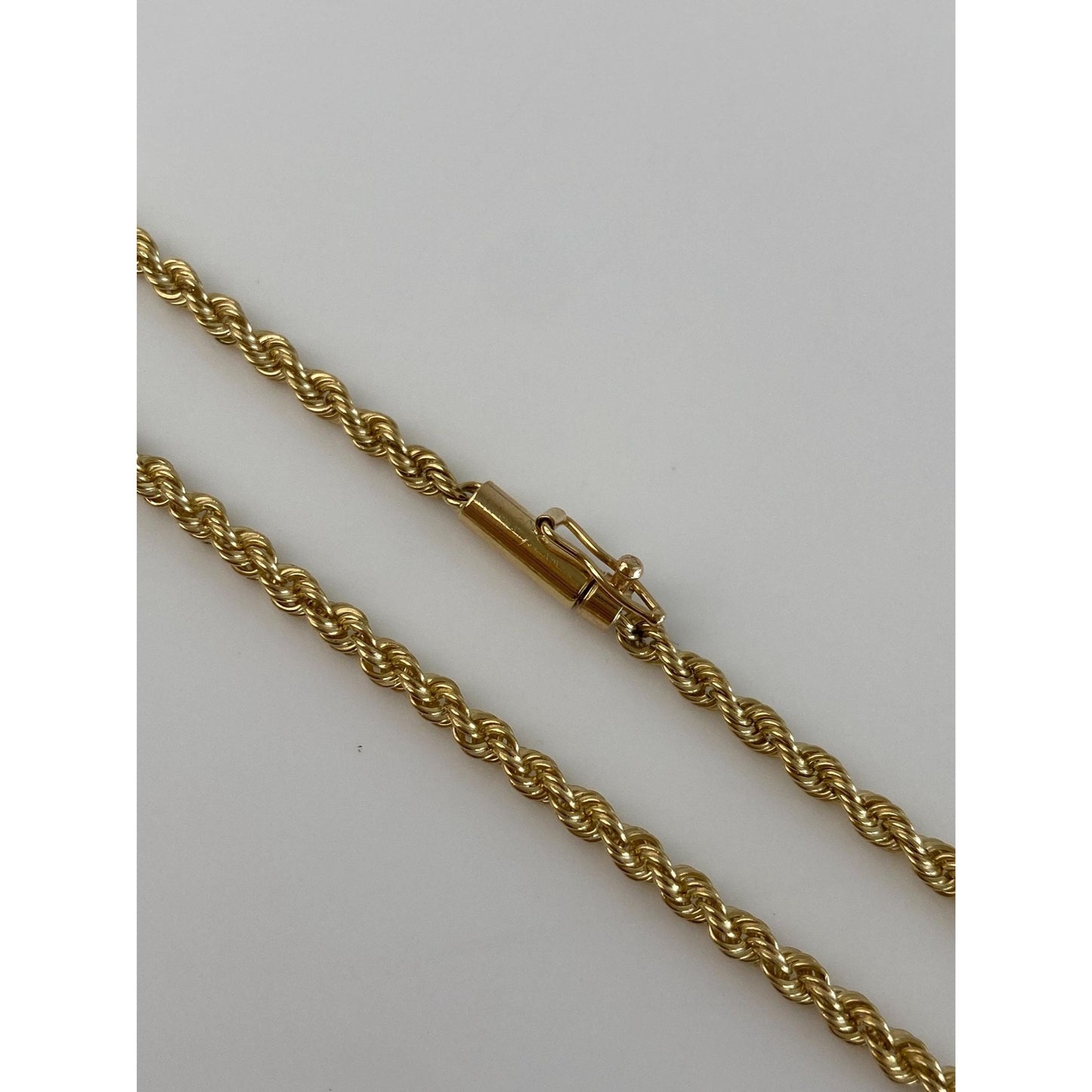 Vintage Solid 14k Yellow Gold Rope Chain Necklace - 18 inches
