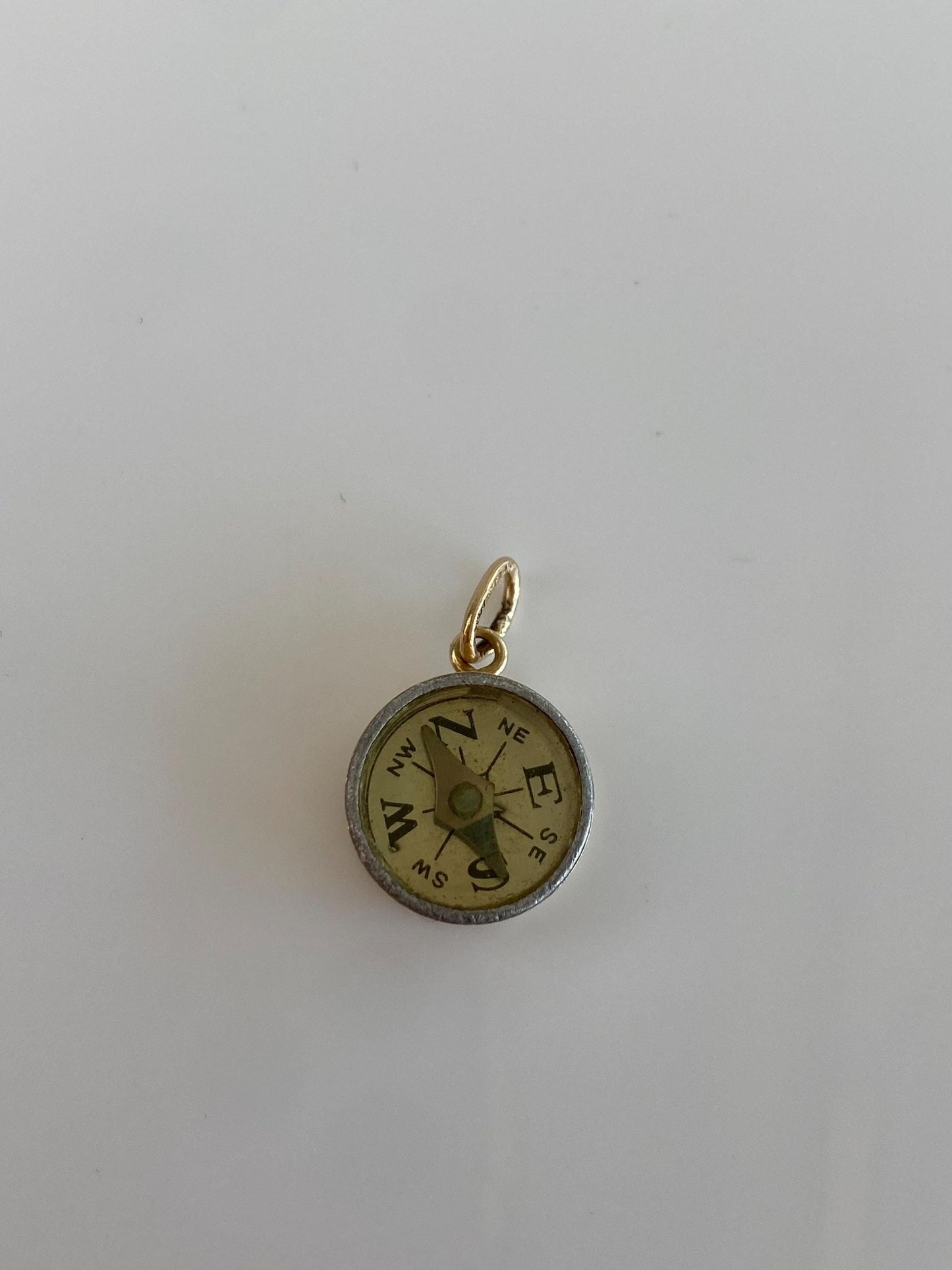 Vintage Solid 14k Yellow Gold Compass Charm