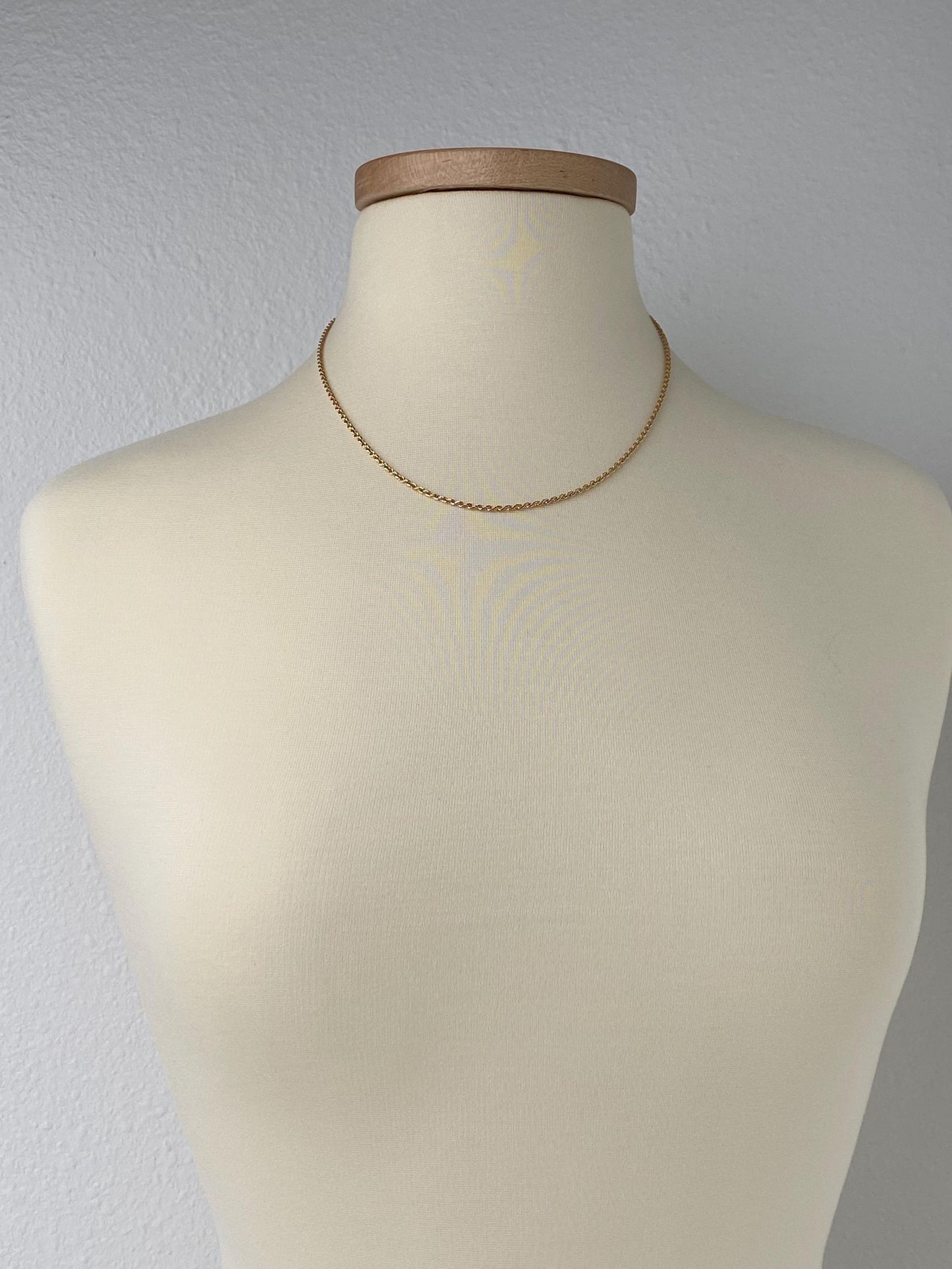 Vintage Solid 14k Yellow Gold Rope Chain Necklace - 18.75 inches