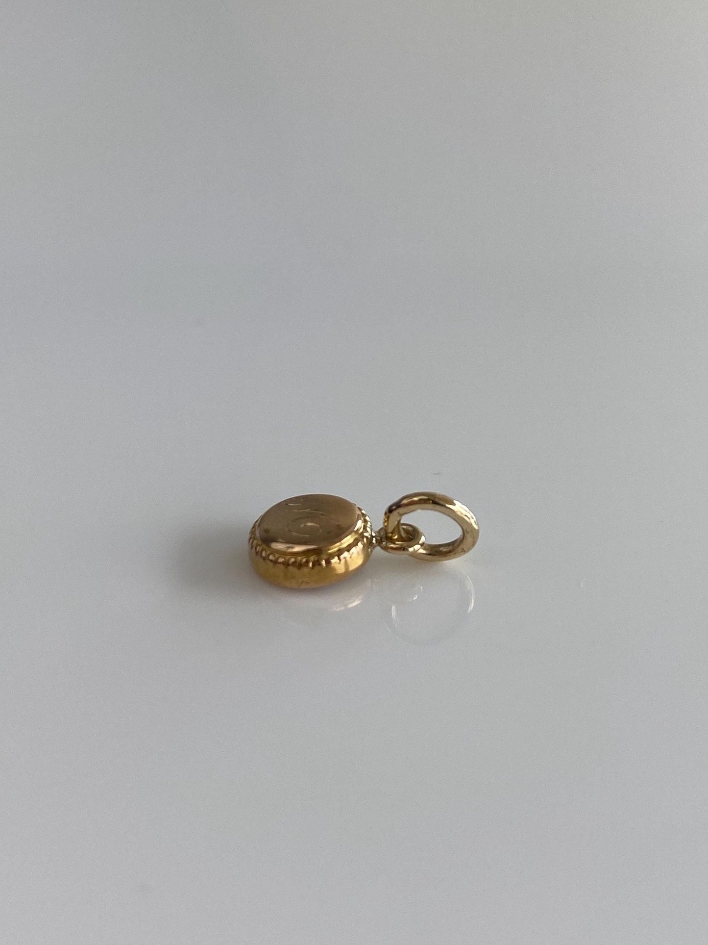 Vintage Solid 14k Yellow Gold Initial 'M' Little Cufflink Conversion Charm