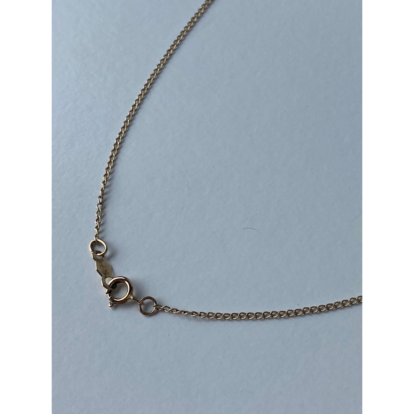 Vintage Solid 14k Yellow Gold Dainty Elongated Curb Chain Necklace - 18.75 inches