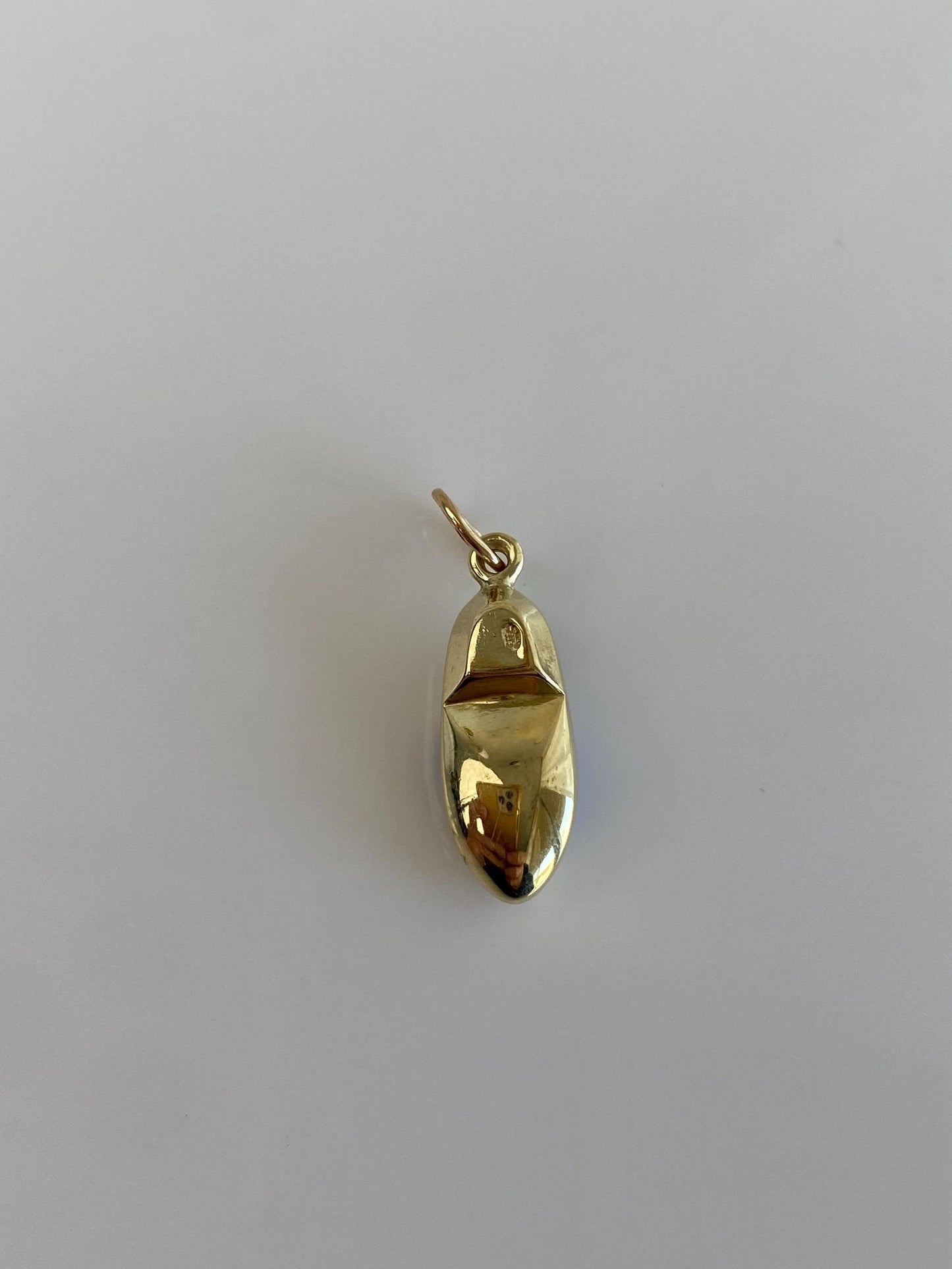 Vintage Solid 14k Yellow Gold Blue & White Enamel Dutch Shoe Charm