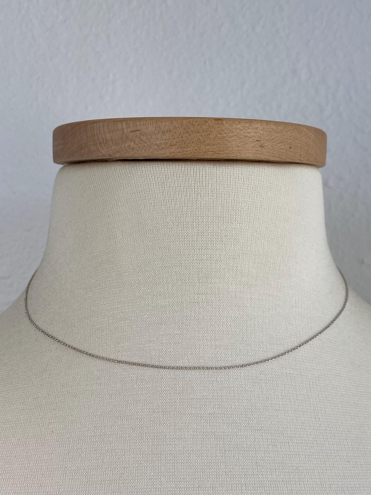 Vintage Solid 14k White Gold Dainty Rolo Chain Necklace - 16 inches