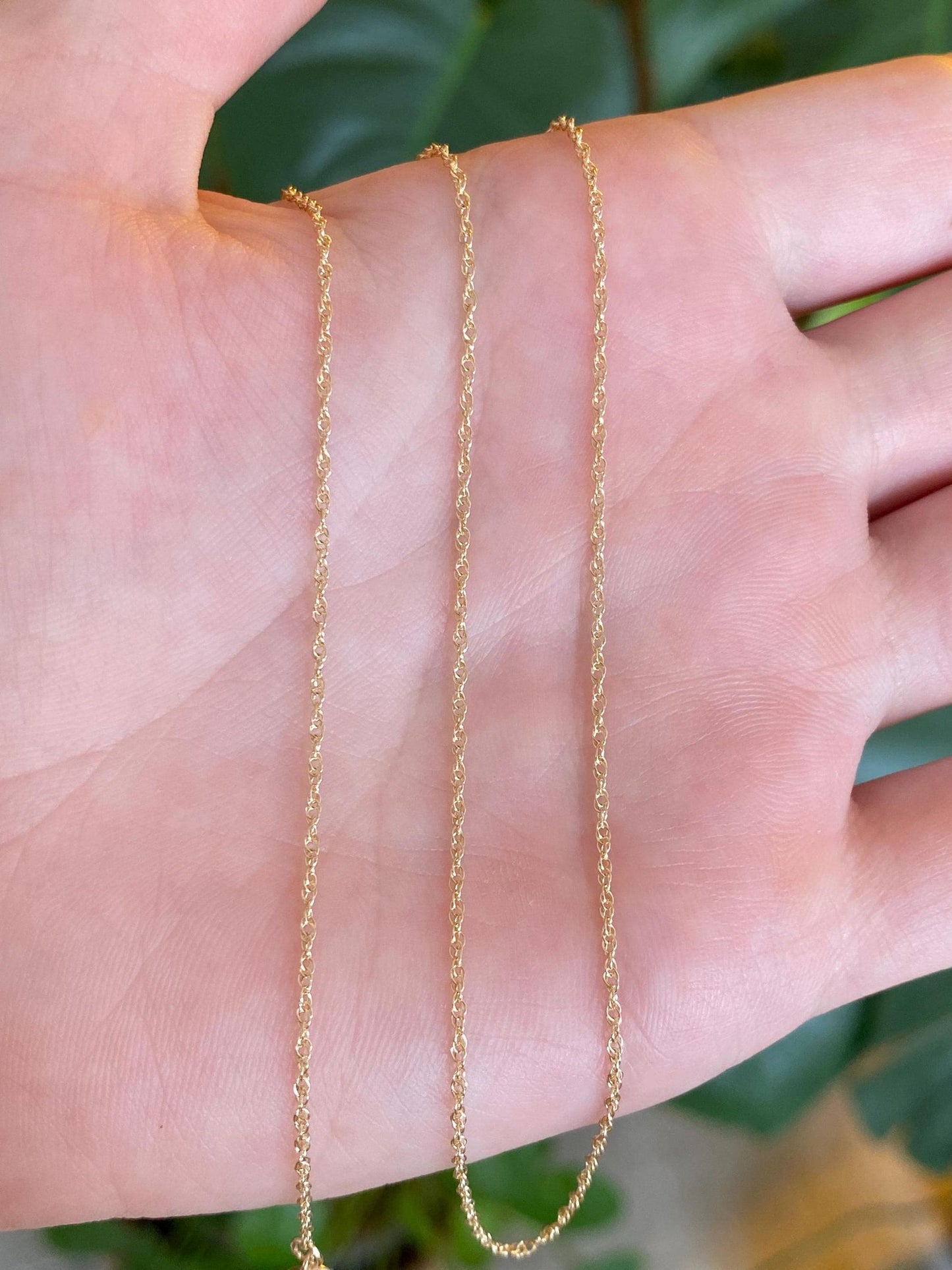 Vintage Solid 14k Yellow Gold Dainty Chain Necklace - 16.25 inches