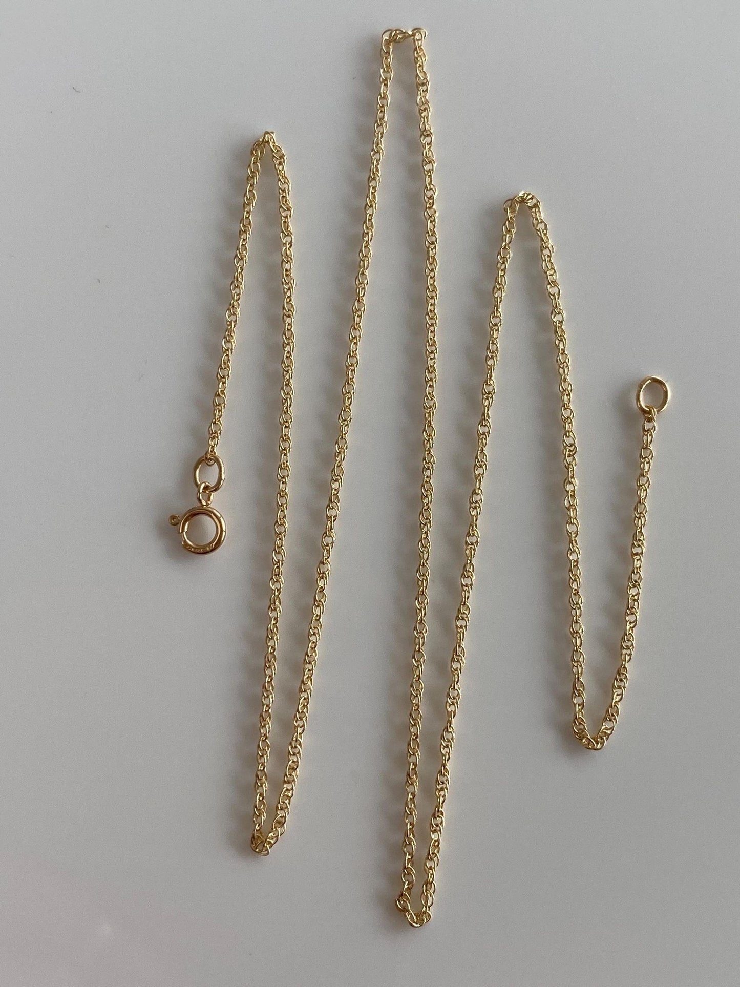 Vintage Solid 14k Yellow Gold Dainty Chain Necklace - 16.25 inches