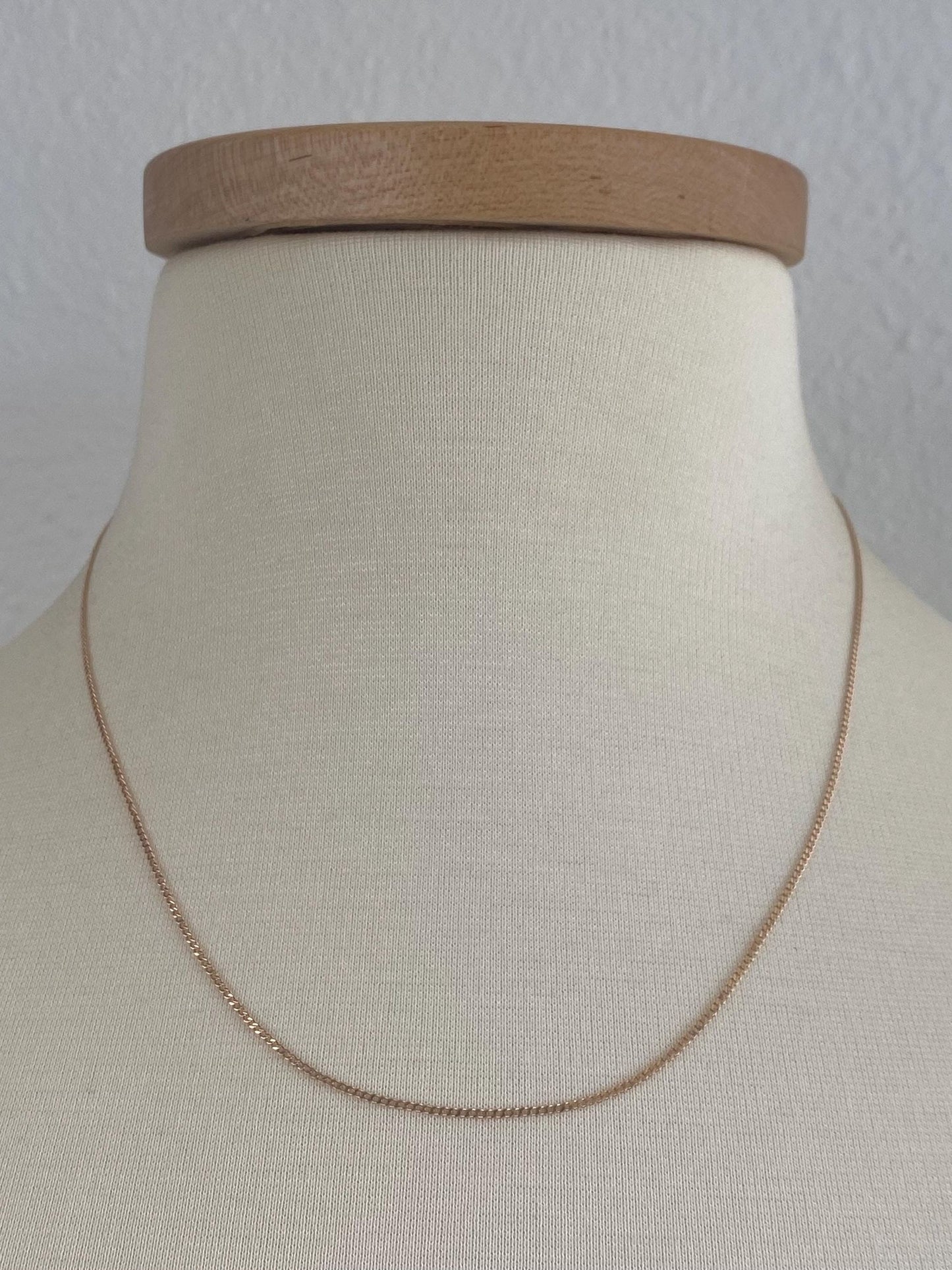 Vintage Solid 14k Yellow Gold Curb Chain Necklace - 18.75 inches