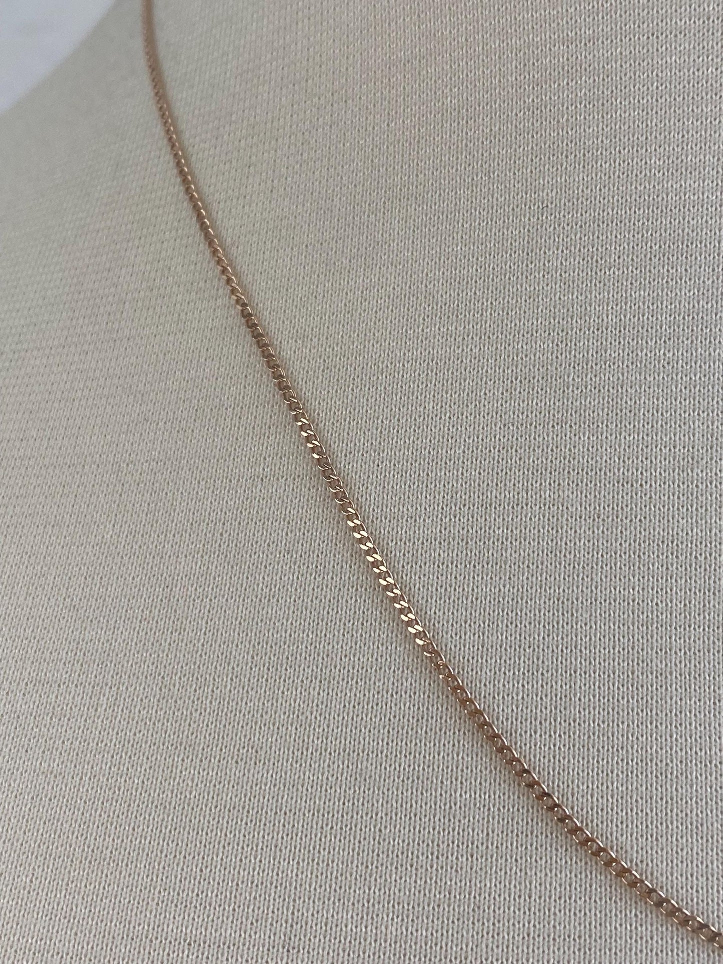 Vintage Solid 14k Yellow Gold Curb Chain Necklace - 18.75 inches