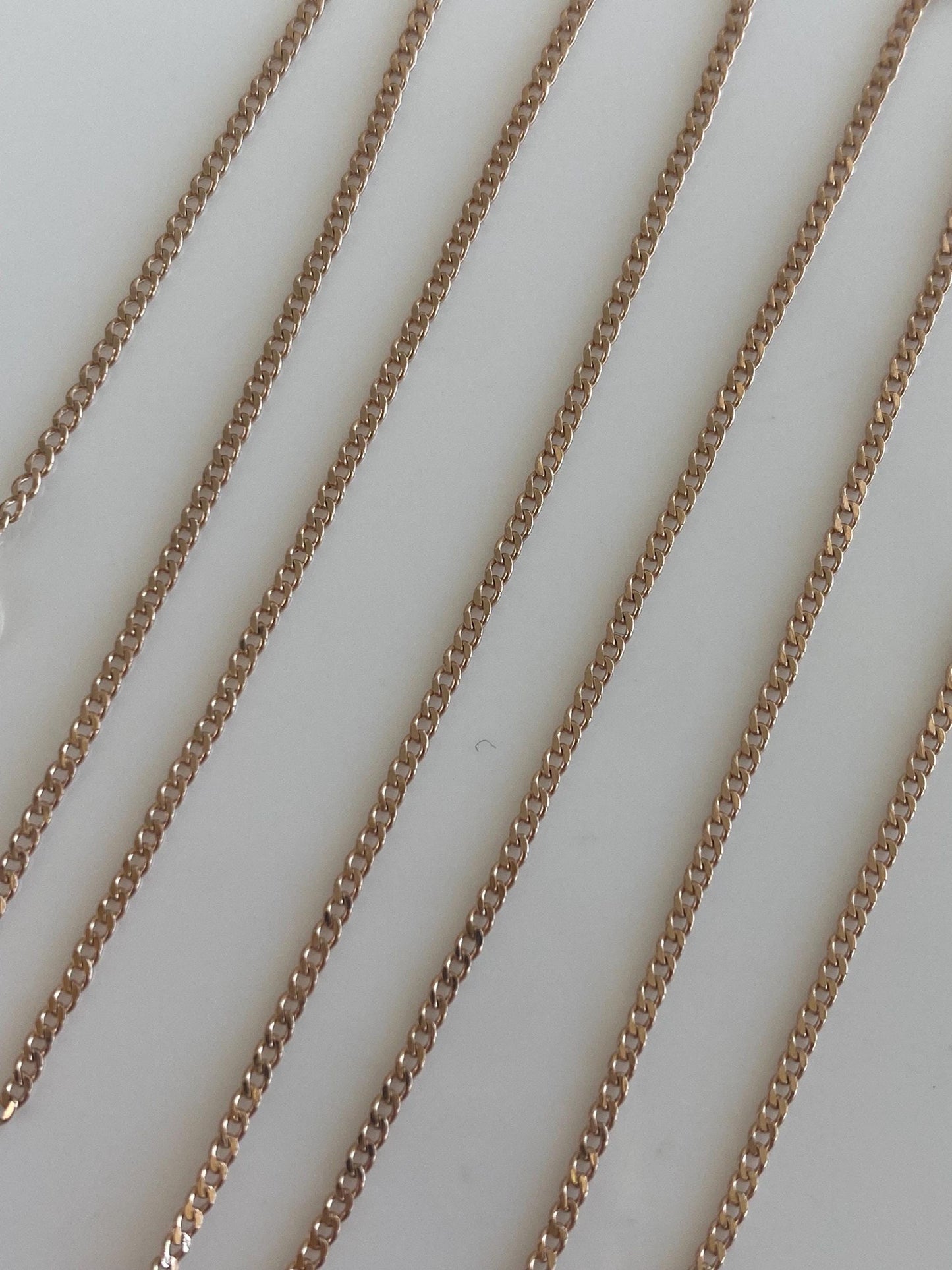 Vintage Solid 14k Yellow Gold Curb Chain Necklace - 18.75 inches