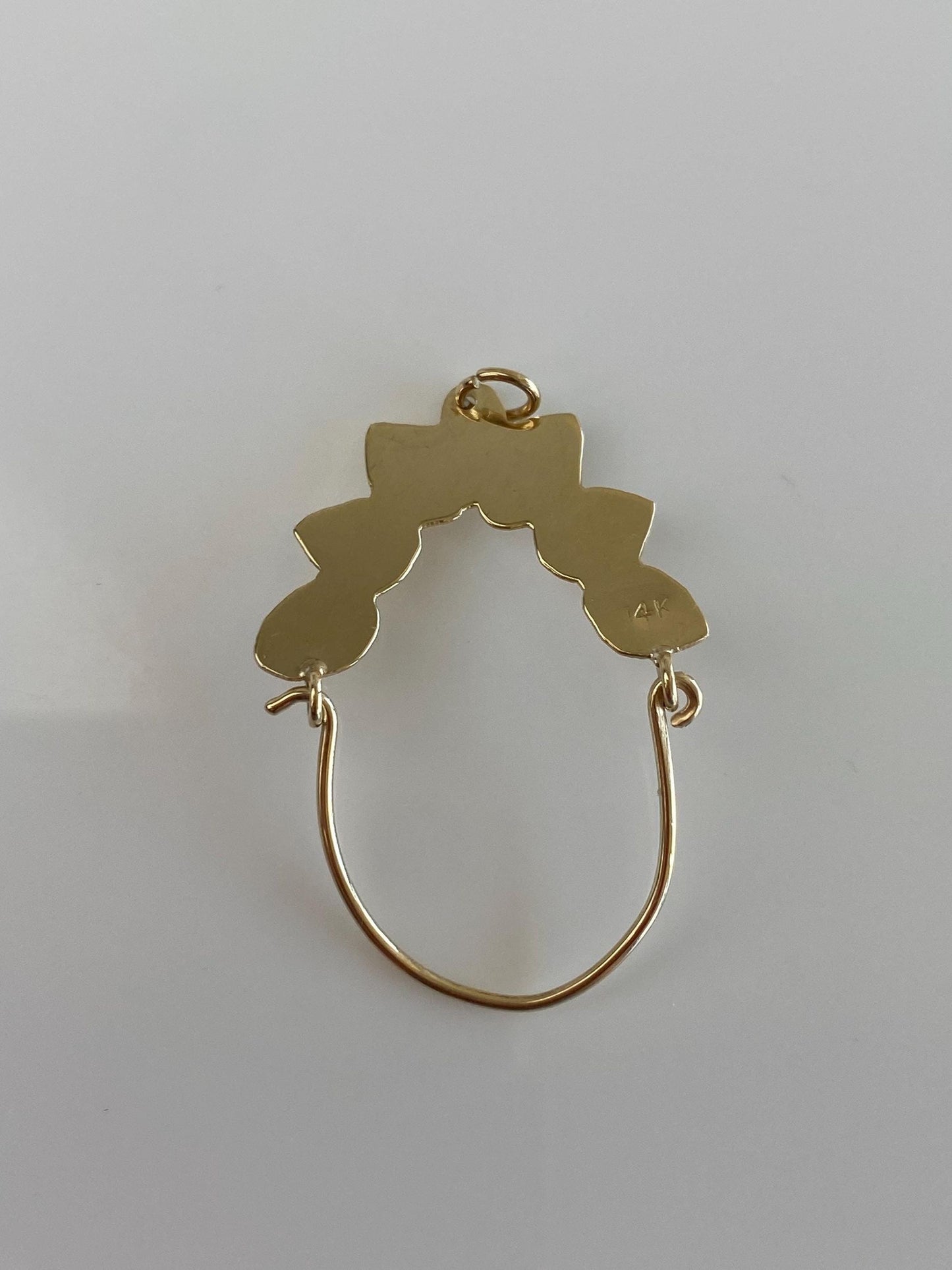 Vintage Solid 14k Yellow Gold Charm Holder Charm