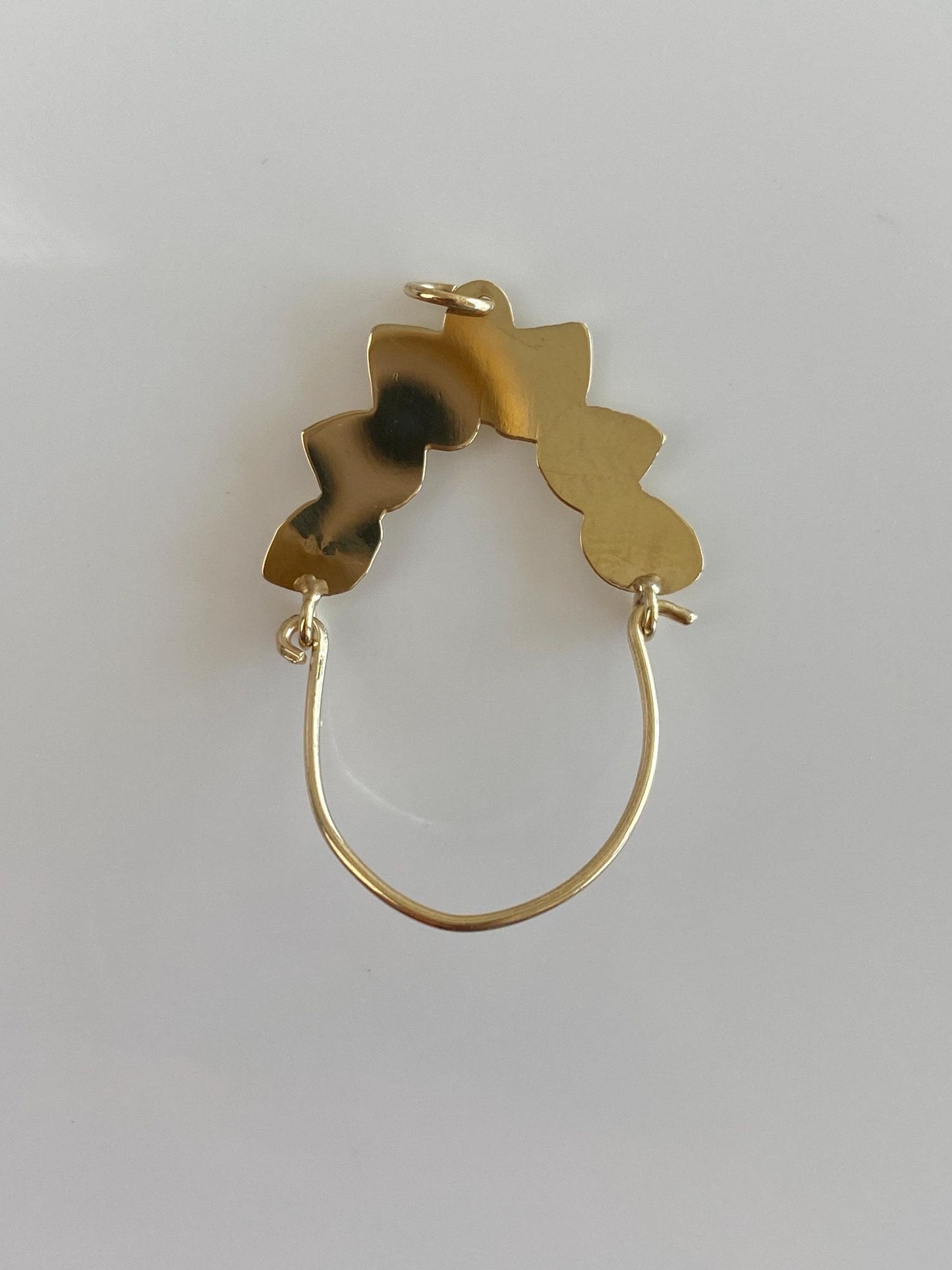 Vintage Solid 14k Yellow Gold Charm Holder Charm