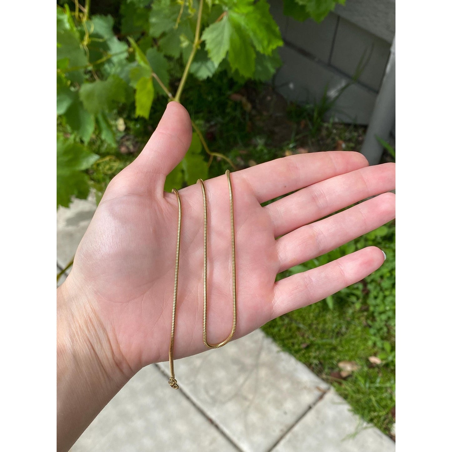 Vintage Solid 18k Yellow Gold Snake Chain Necklace - 21.25 inches