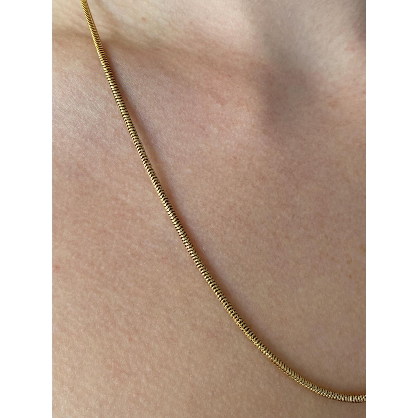 Vintage Solid 18k Yellow Gold Snake Chain Necklace - 21.25 inches
