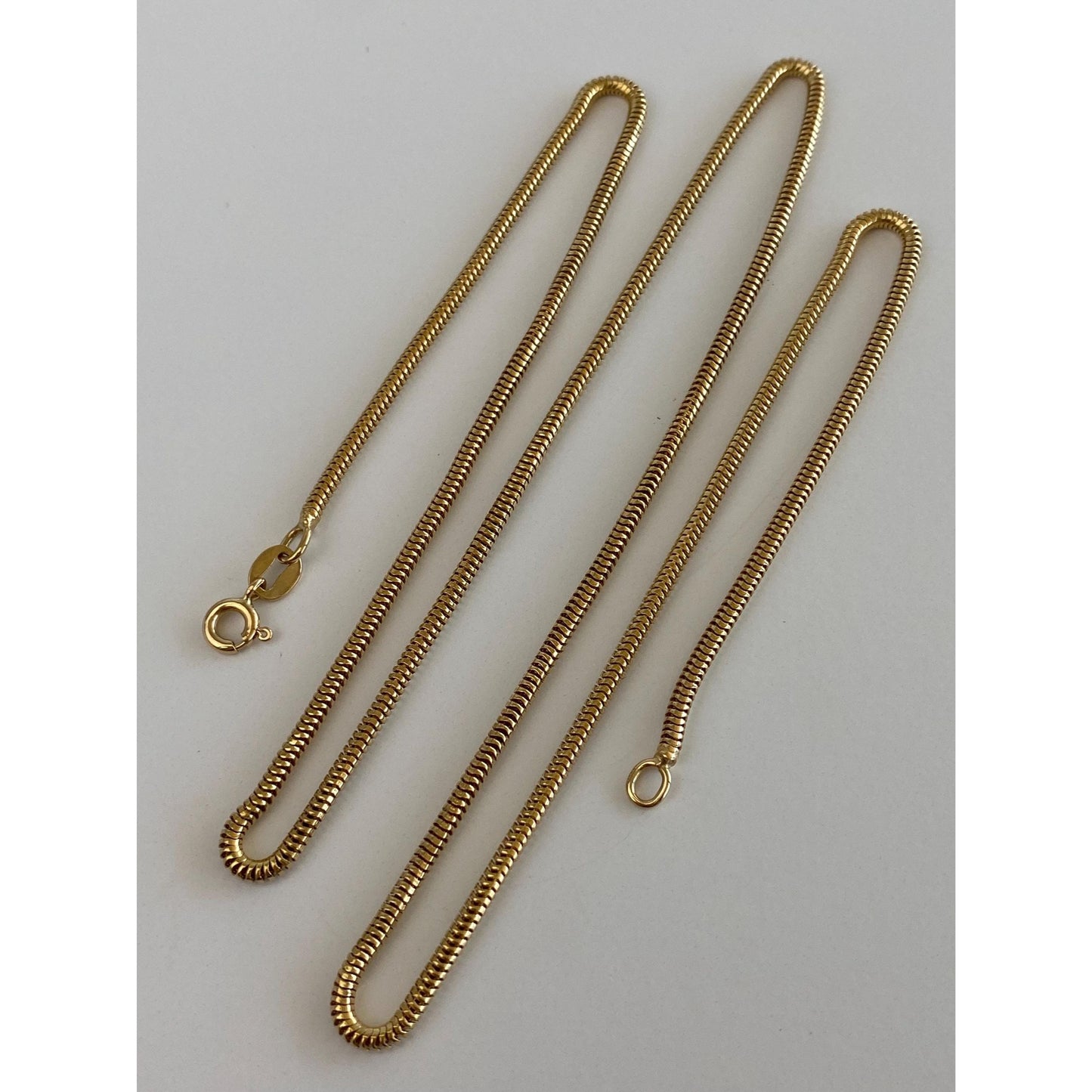 Vintage Solid 18k Yellow Gold Snake Chain Necklace - 21.25 inches