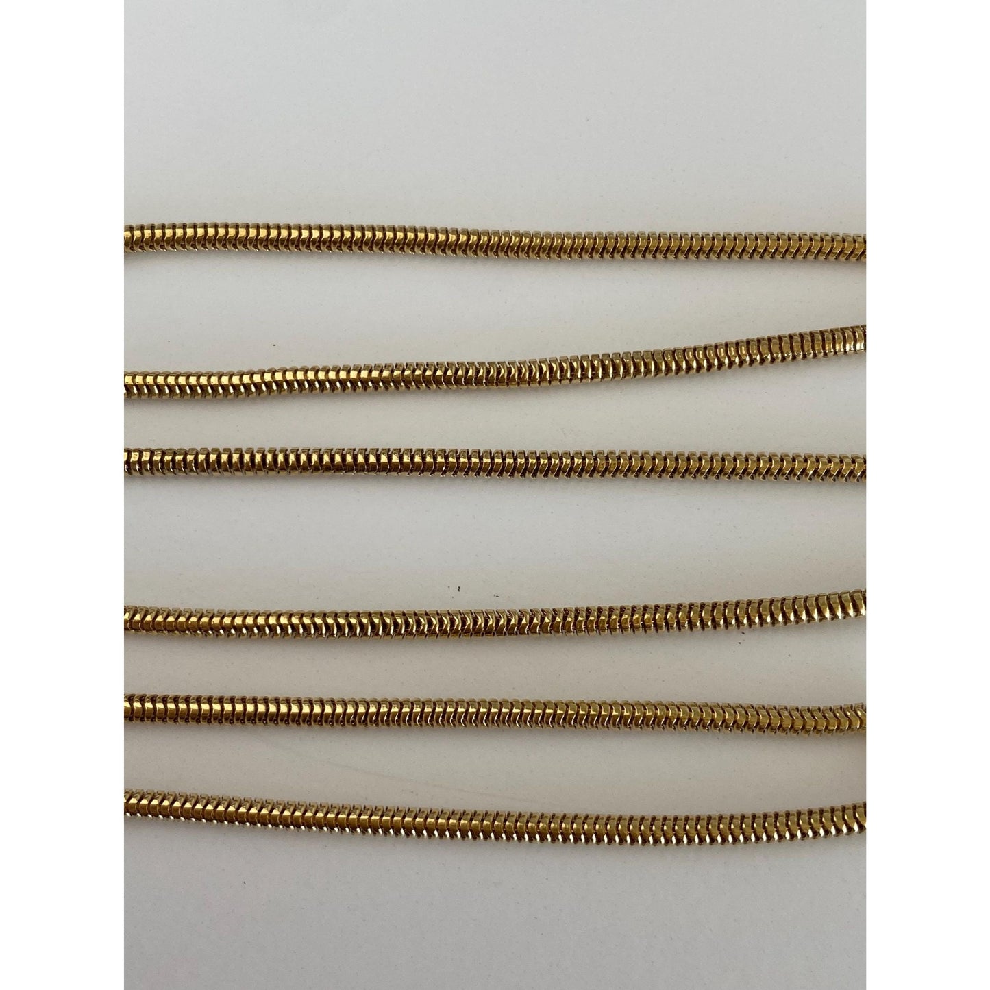 Vintage Solid 18k Yellow Gold Snake Chain Necklace - 21.25 inches