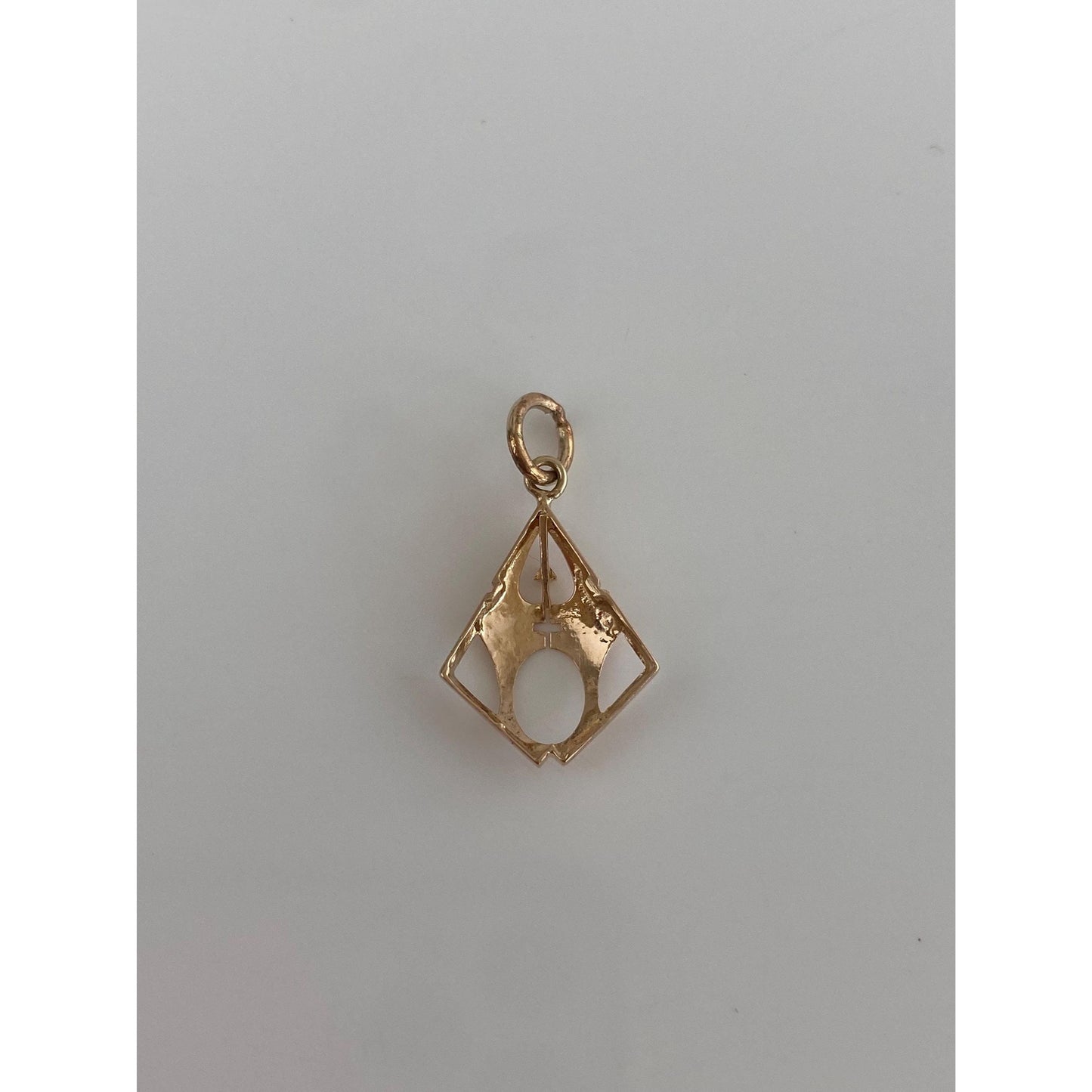 Vintage Solid 14k Rosey Gold Cross Church Charm