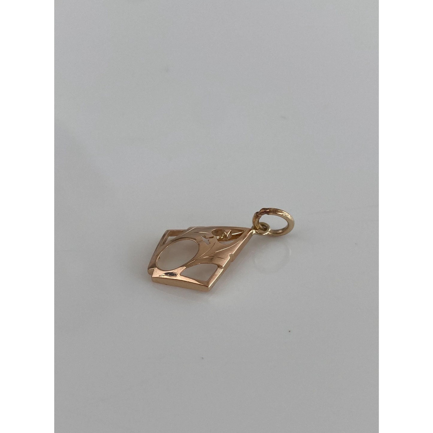 Vintage Solid 14k Rosey Gold Cross Church Charm