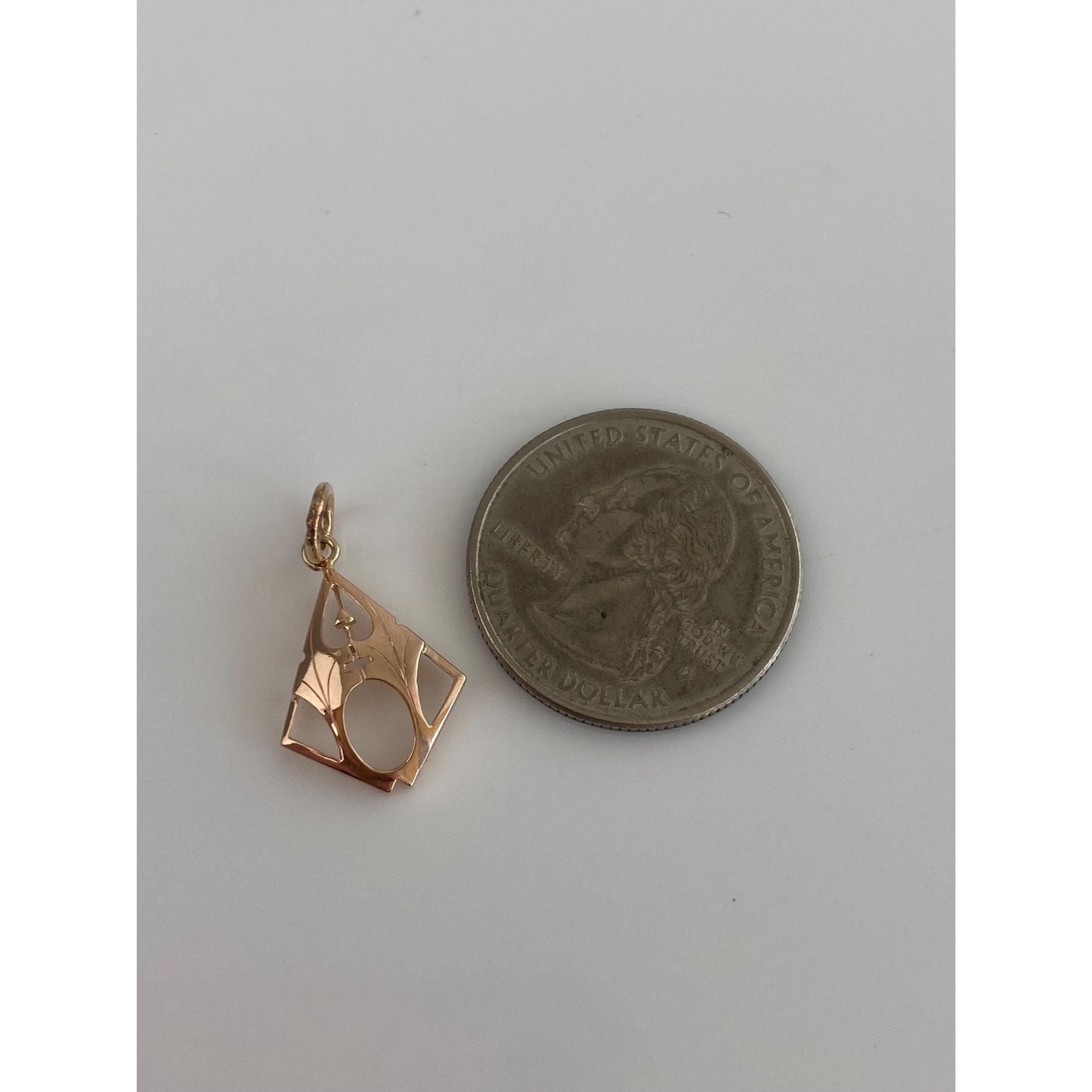 Vintage Solid 14k Rosey Gold Cross Church Charm