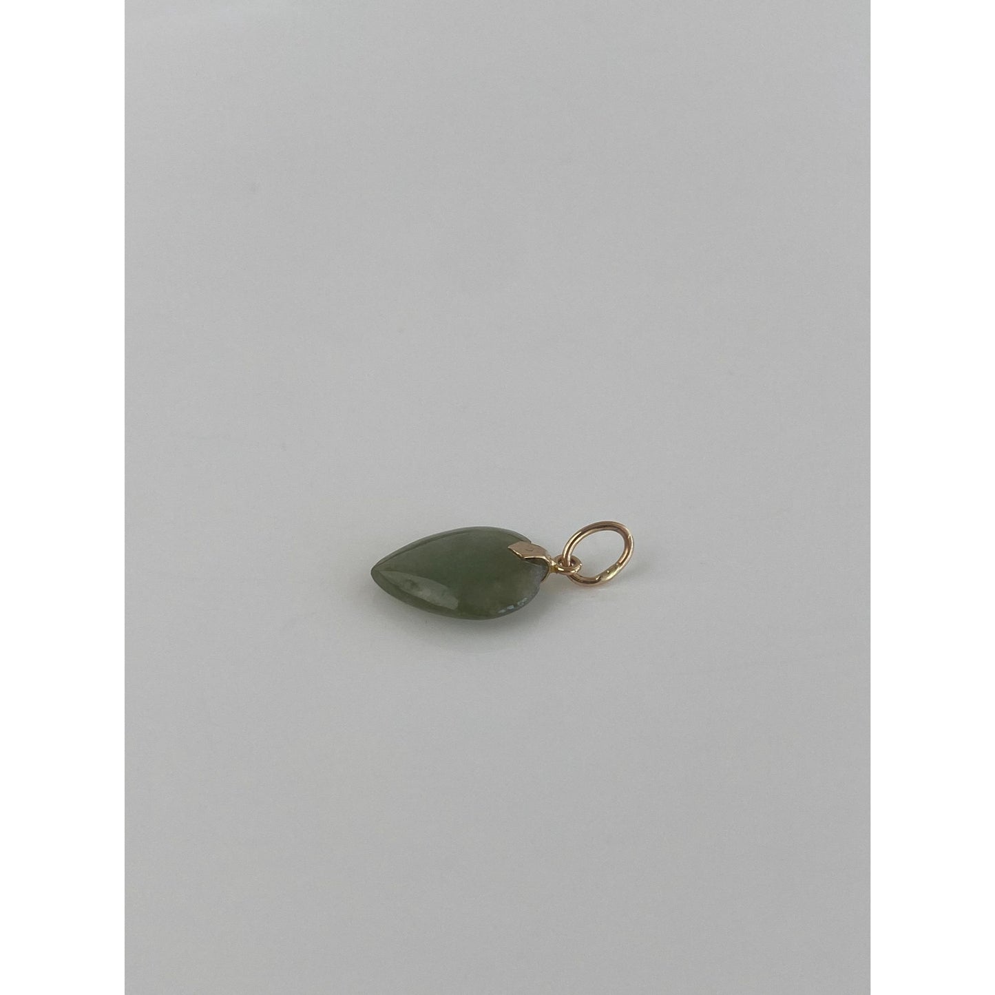 Vintage Solid 14k Yellow Gold Little Jade Charm