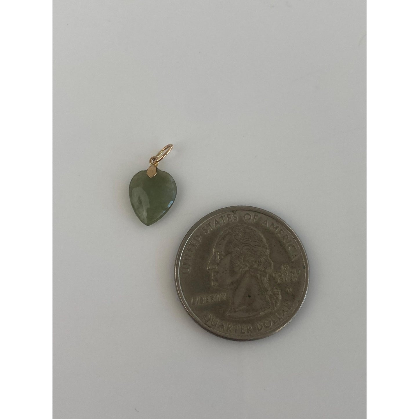 Vintage Solid 14k Yellow Gold Little Jade Charm