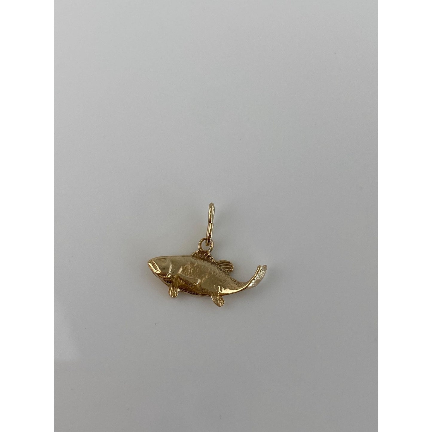 Vintage Solid 14k Yellow Gold Trout Fish Charm