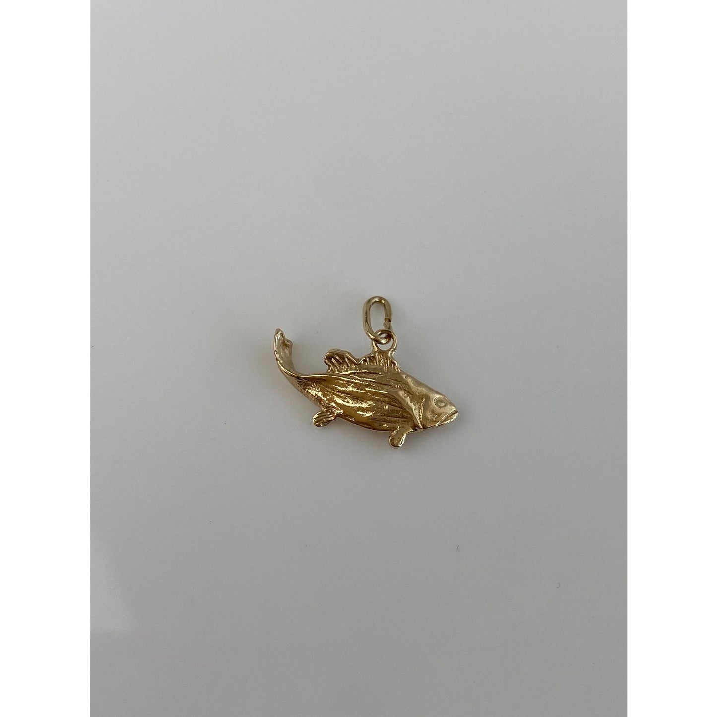 Vintage Solid 14k Yellow Gold Trout Fish Charm