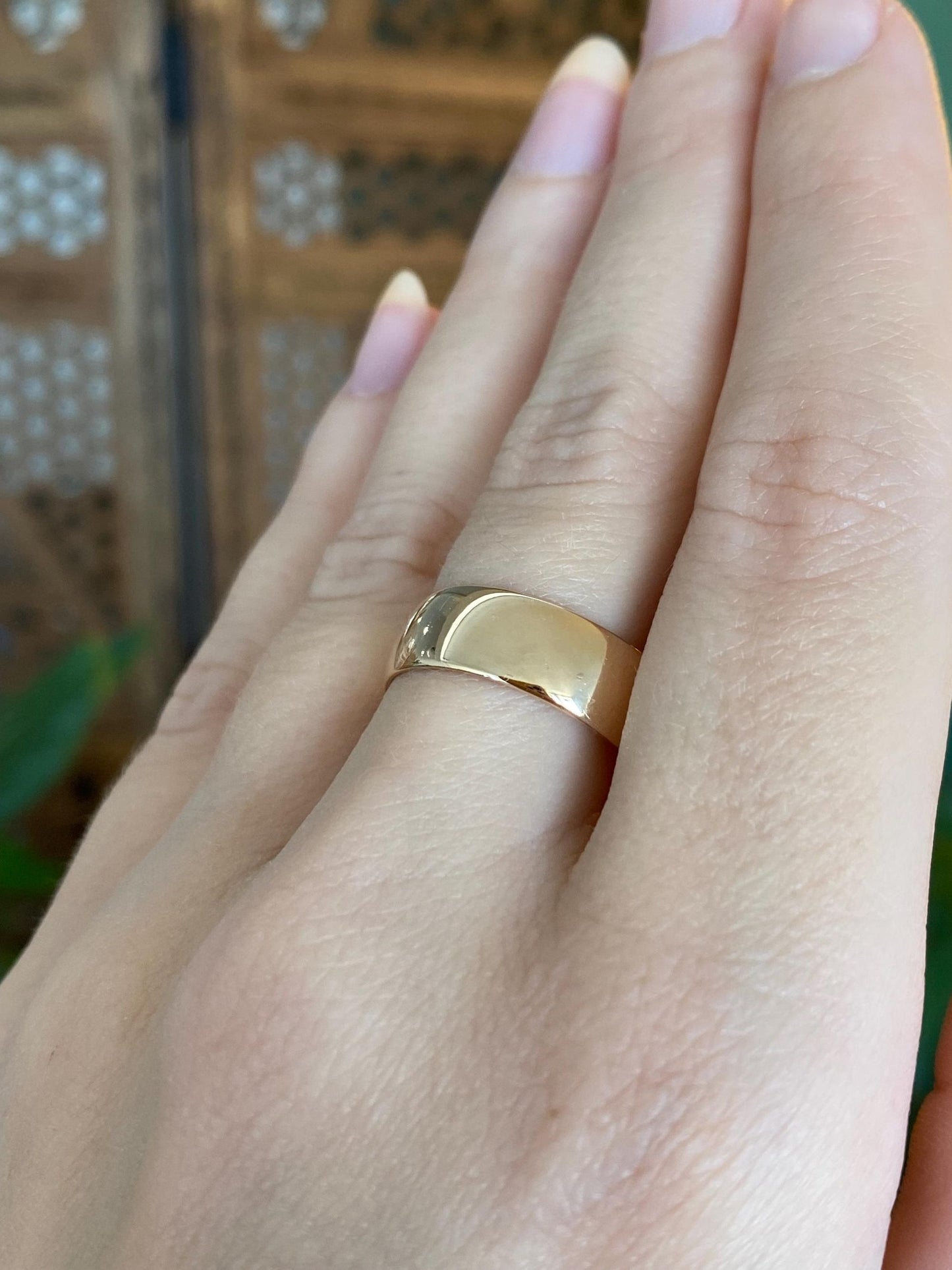 Vintage Solid 14k Rosey Gold Ring Band - Size 9