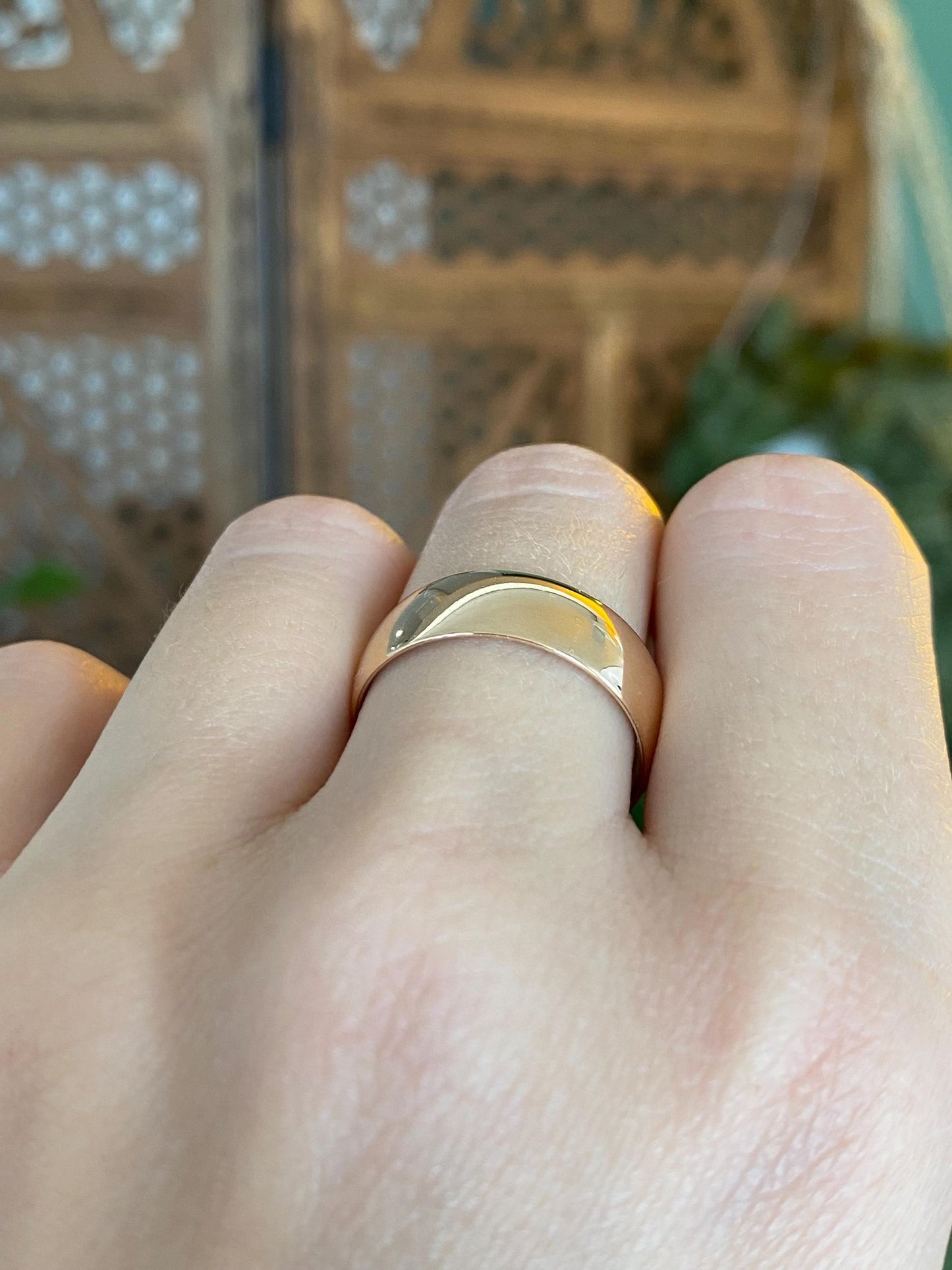 Vintage Solid 14k Rosey Gold Ring Band - Size 9