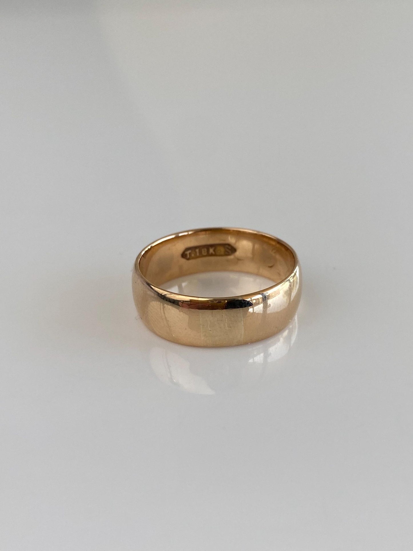 Vintage Solid 14k Rosey Gold Ring Band - Size 9