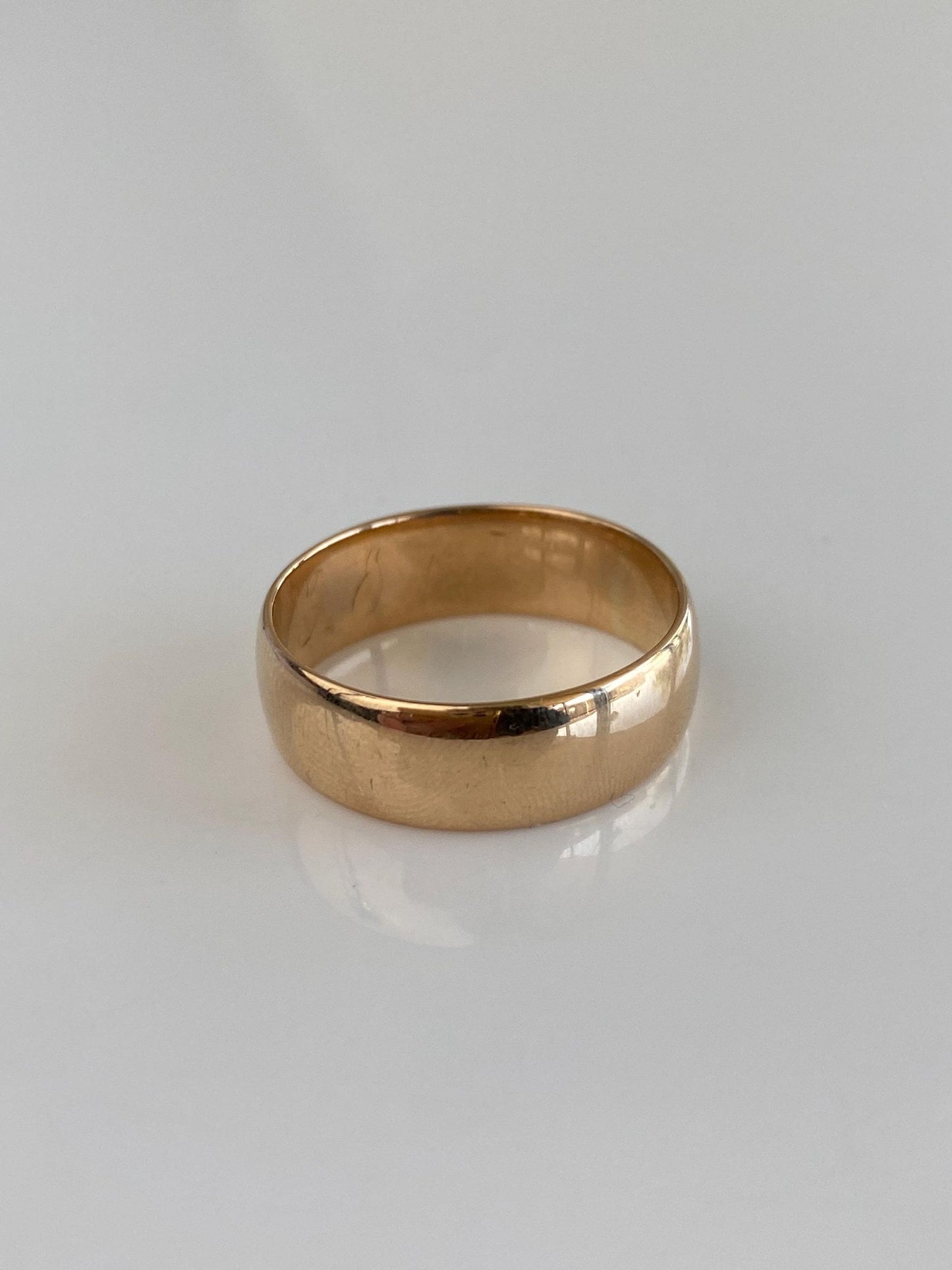 Vintage Solid 14k Rosey Gold Ring Band - Size 9
