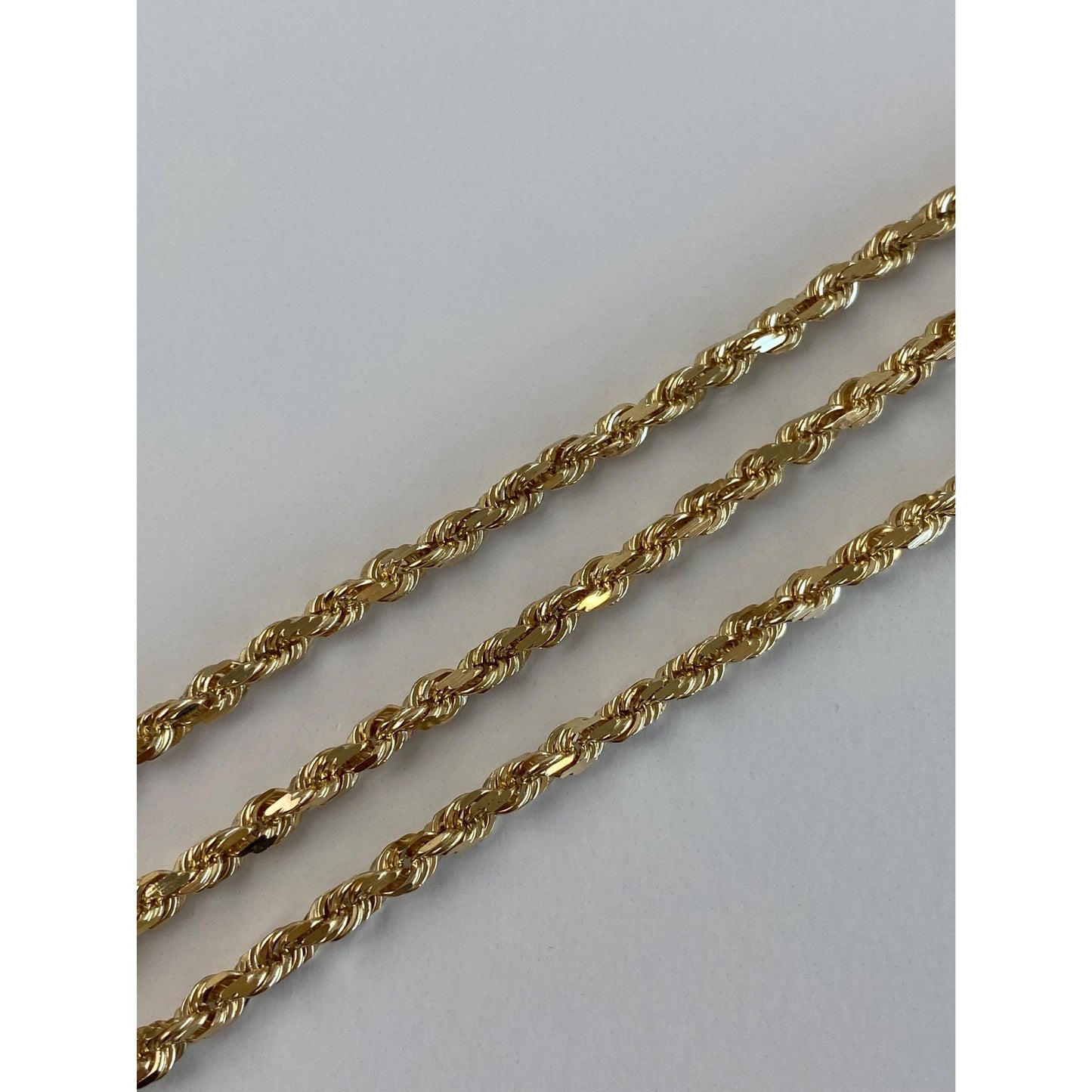 Vintage Solid 14k Yellow Gold Chunky Rope Chain Necklace - 24 inches