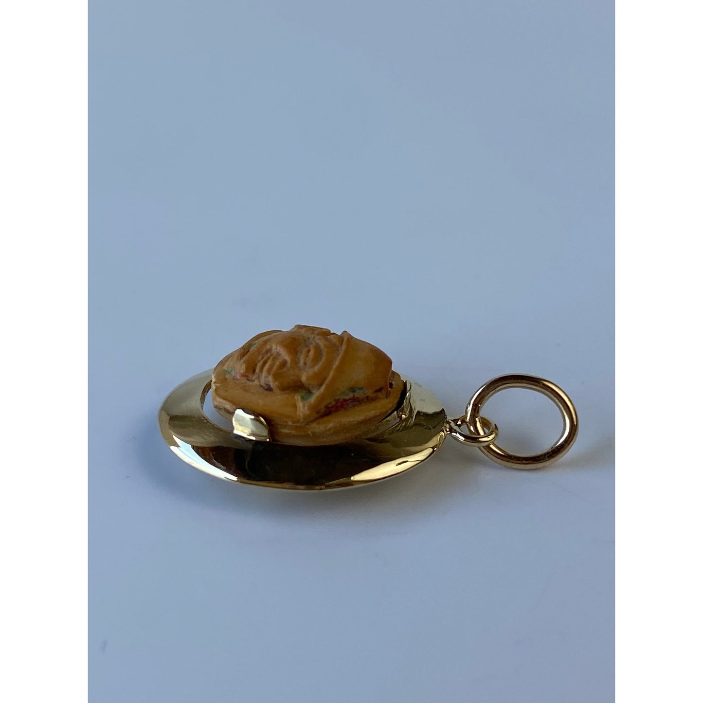 Vintage Solid 14k Yellow Gold Carved German Cameo Stick Pin Conversion Charm