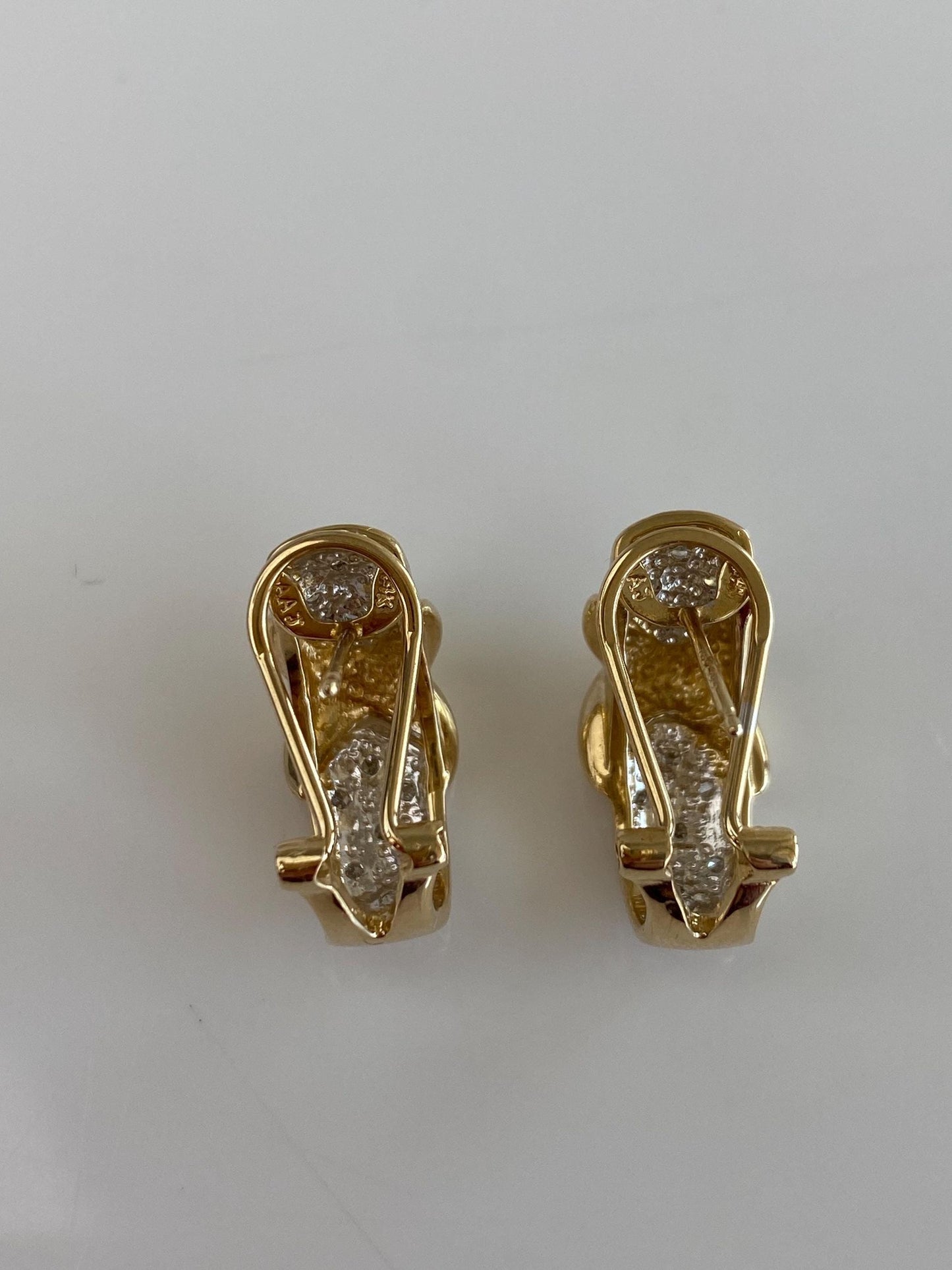 Vintage Solid 14k Yellow Gold Diamond Drop Earrings