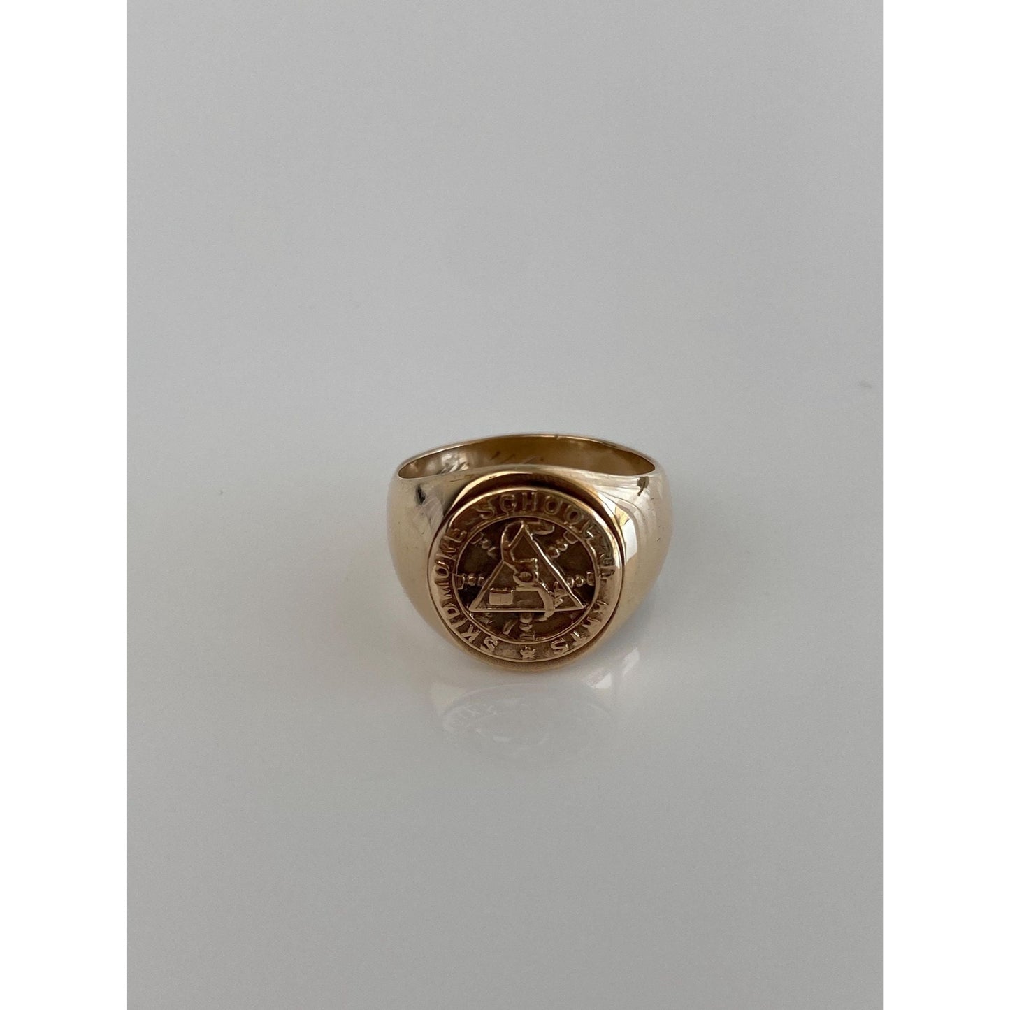 Vintage Solid 10k Rosey Gold Class Signet Ring - Size 3.5