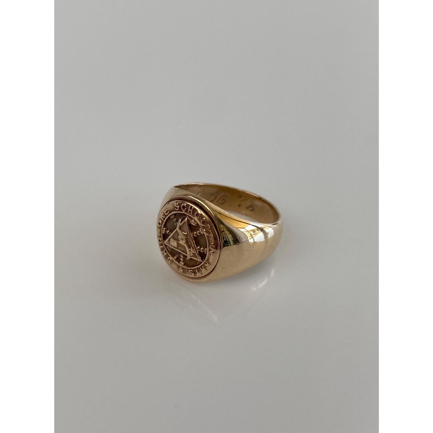Vintage Solid 10k Rosey Gold Class Signet Ring - Size 3.5