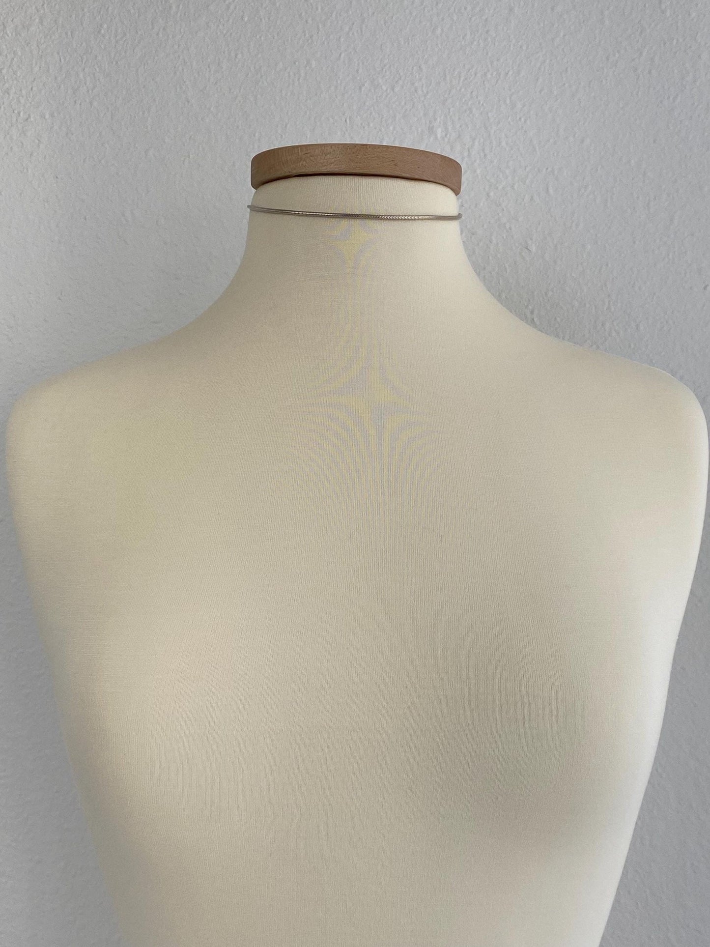 Vintage Solid 14k White Gold Chunky Snake Chain Choker Necklace - 13.5 inches