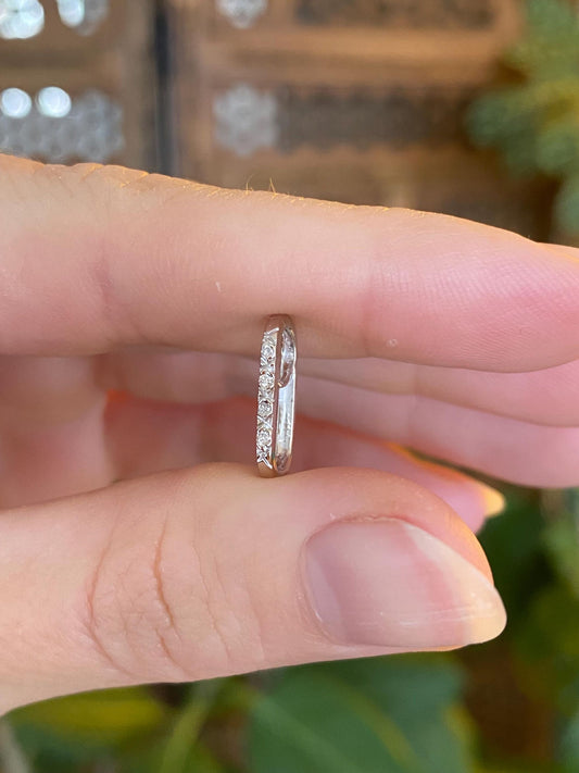 Vintage Solid 14k White Gold Diamond Charm