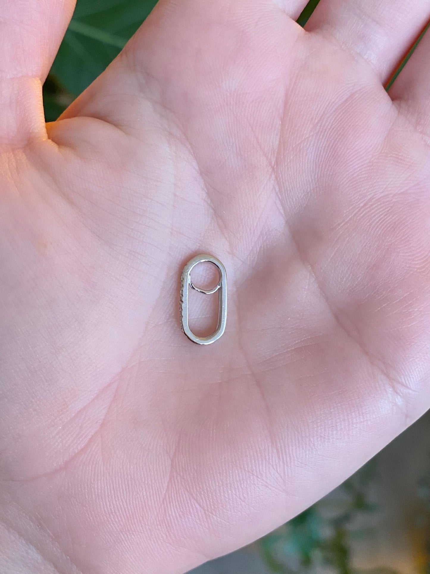 Vintage Solid 14k White Gold Diamond Charm