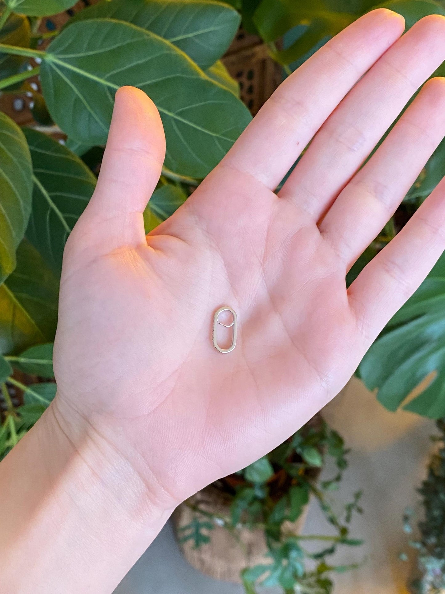 Vintage Solid 14k White Gold Diamond Charm