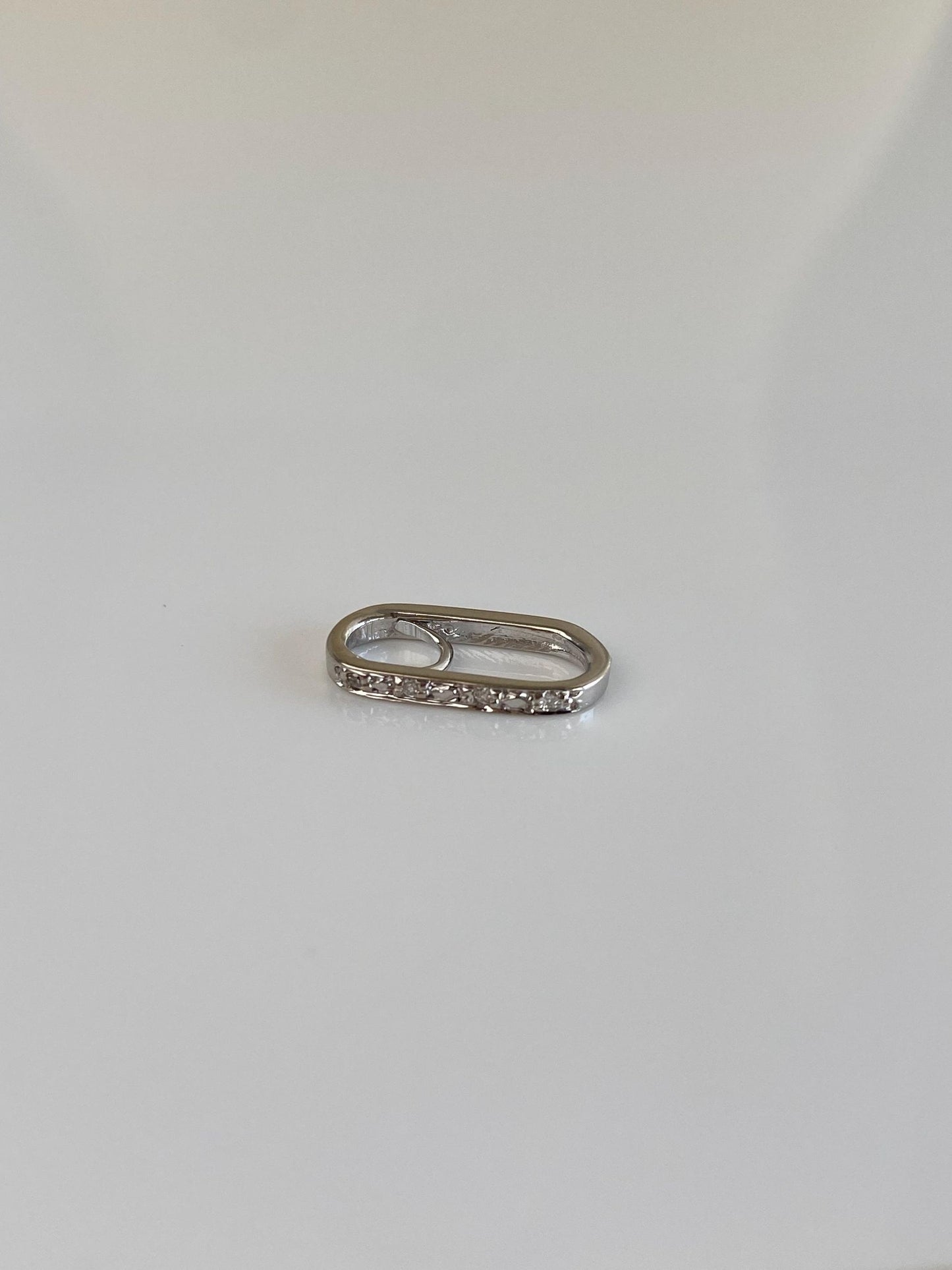 Vintage Solid 14k White Gold Diamond Charm