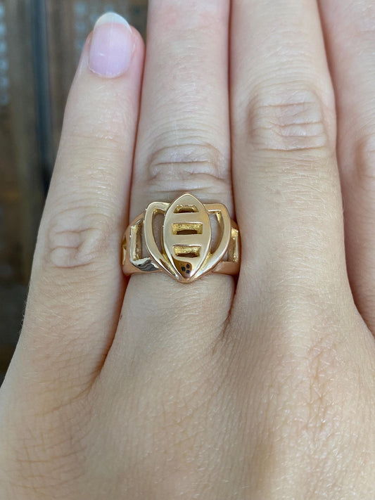 Vintage Solid 18k Rose Gold Open Work Bee Ring - Size 5.5